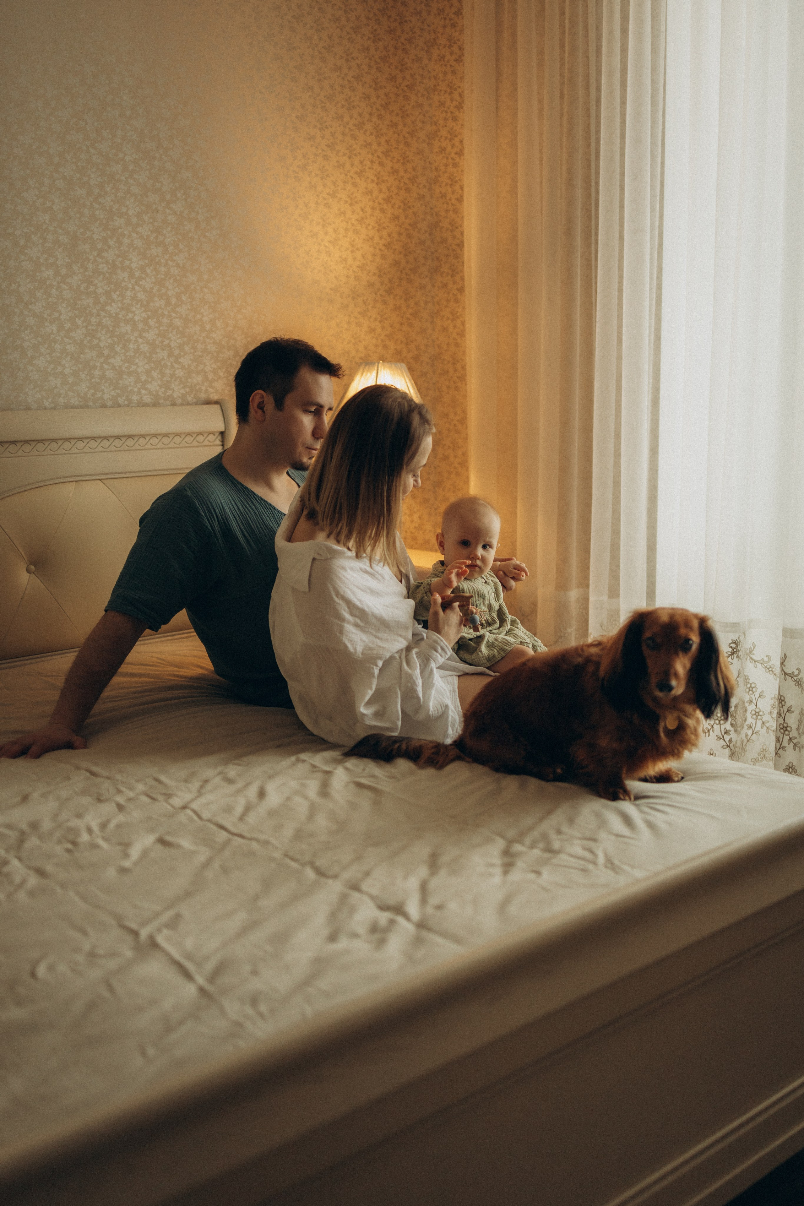 Полина, Максим и малышка Нина. Семейный, домашний, ньюборн фотограф Москва Цветкова Елизавета