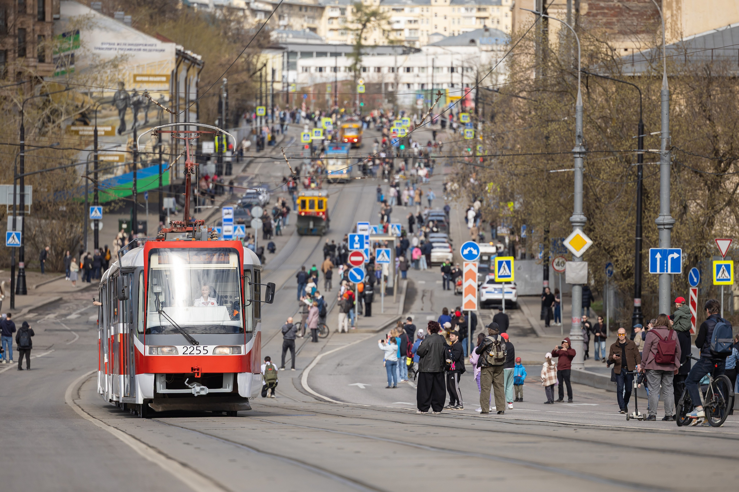 Парад трамваев 4 апреля в Москве. Фотограф Владимир Охрименко