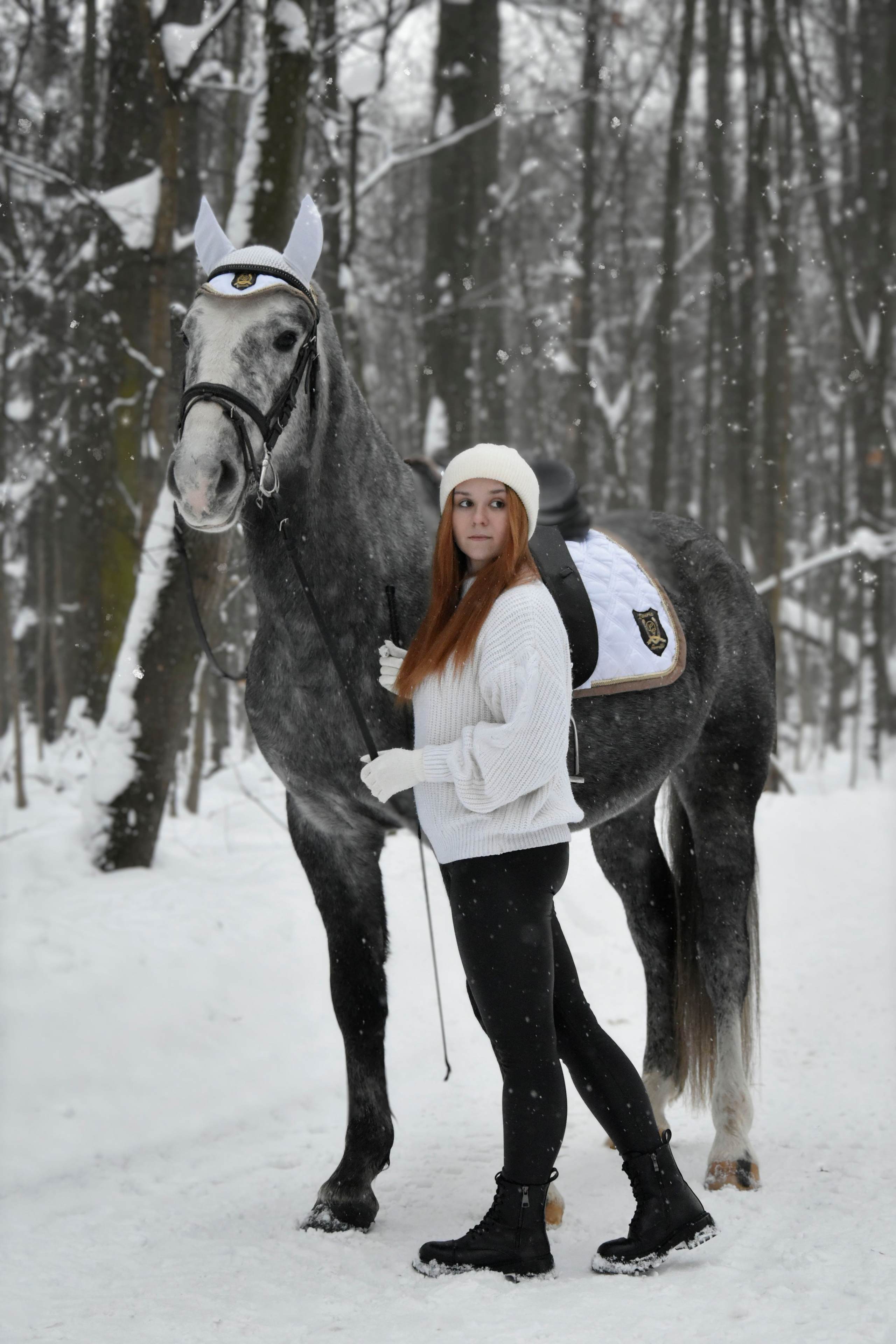 Владислава и Хантер. Фотосессия. Конный фотограф Москва