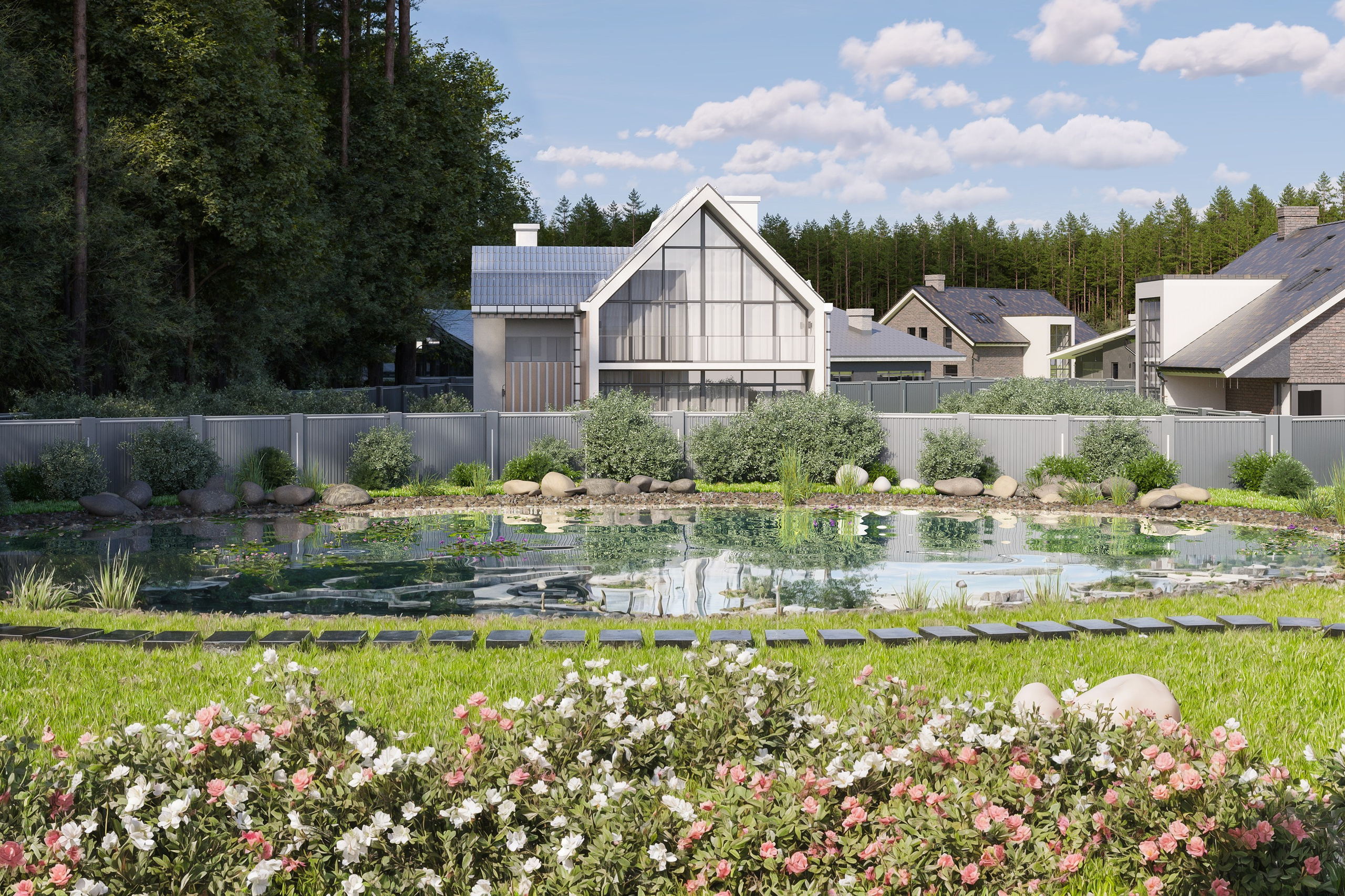 River Park, Лапино. 3D визуализация интерьера и архитектурной среды