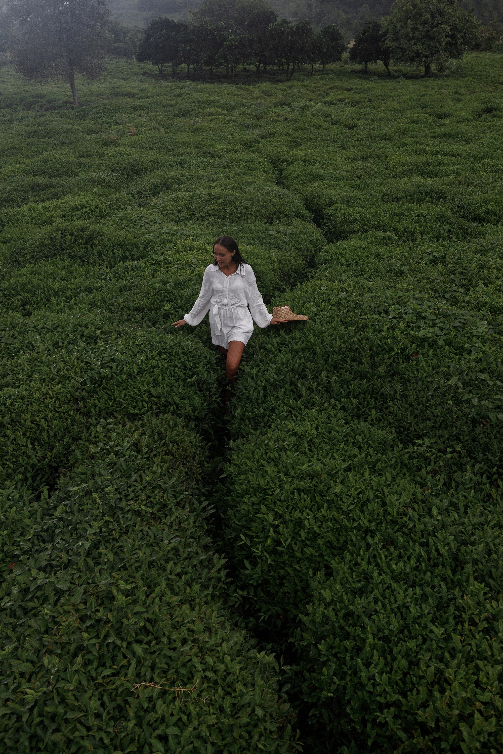 Портретная фотосессия в чайных плантациях