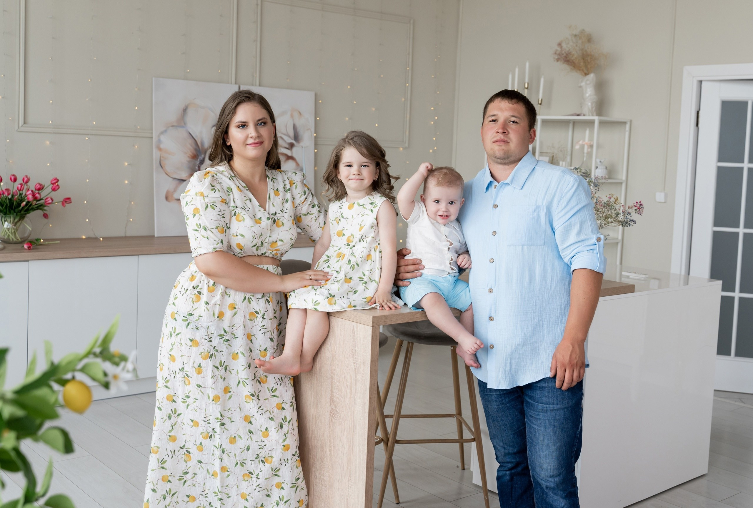 Платья Family look. Фотостудия Малина в городе Улан-Удэ. Фотограф Ирина Жарникова
