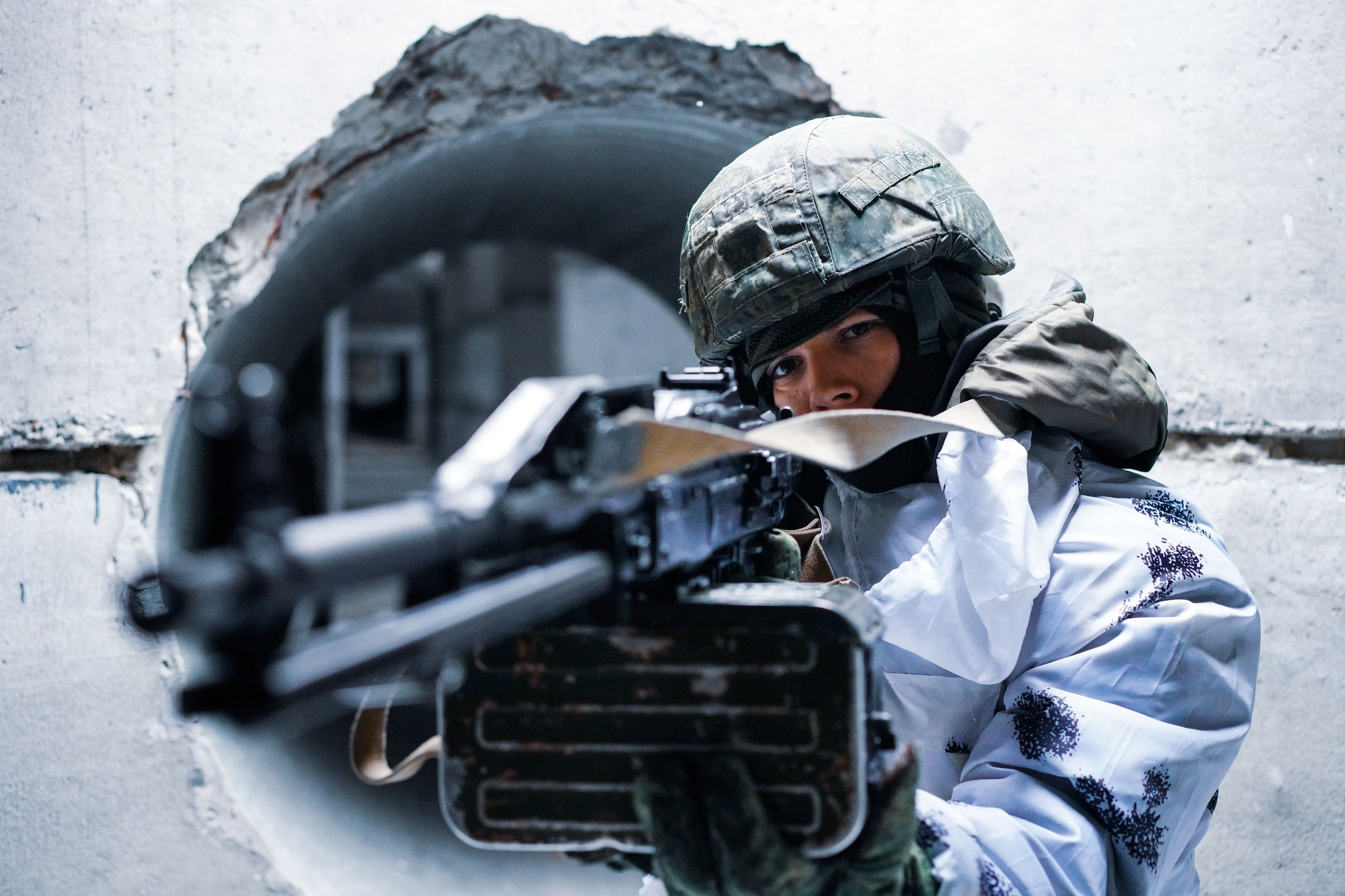 Полевые учения кадетских классов зимой.