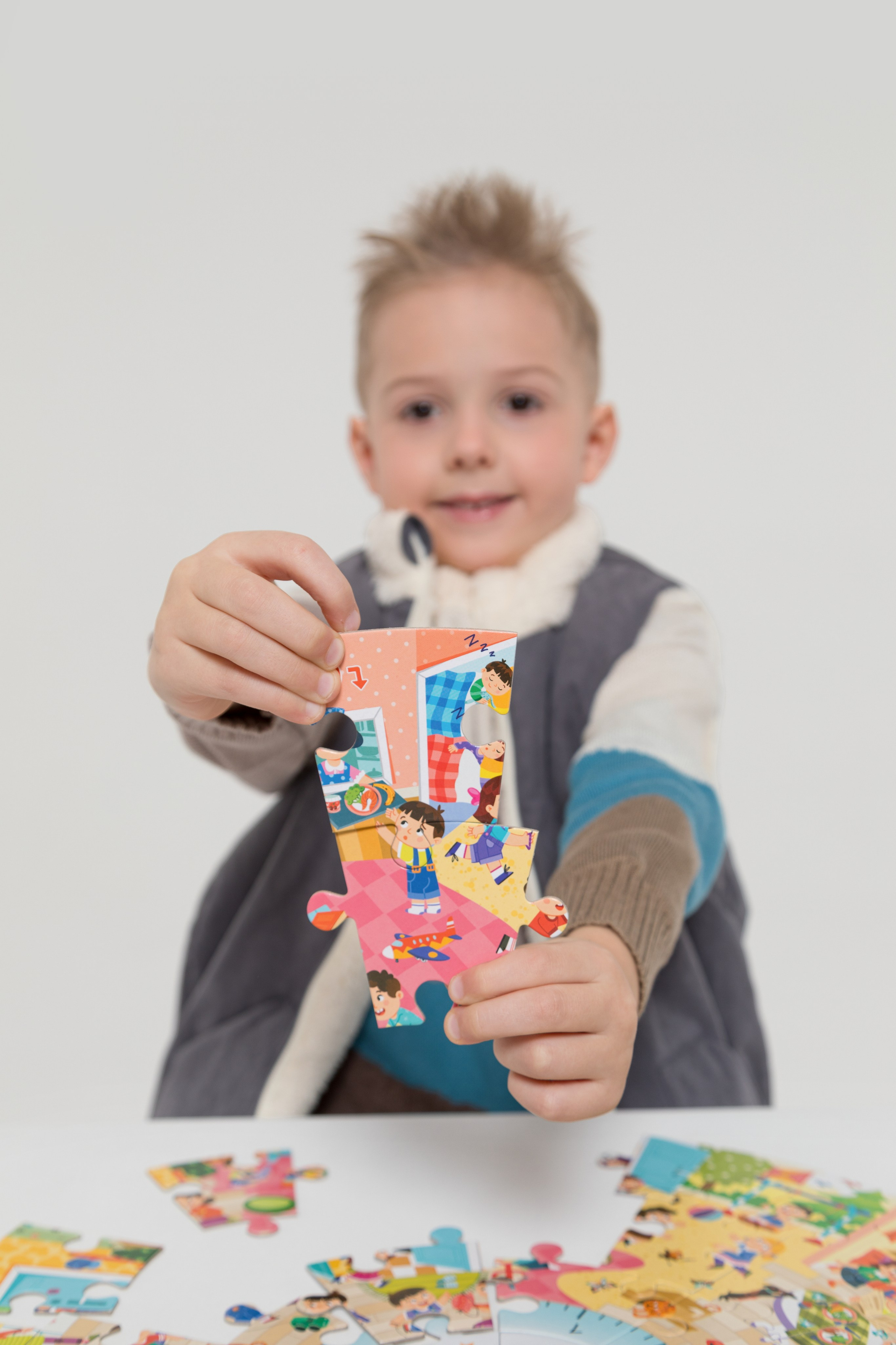 Имиджевая и каталожная съёмка для бренда детских пазлов. Детский и контент фотограф Надя Волкова Санкт-Петербург
