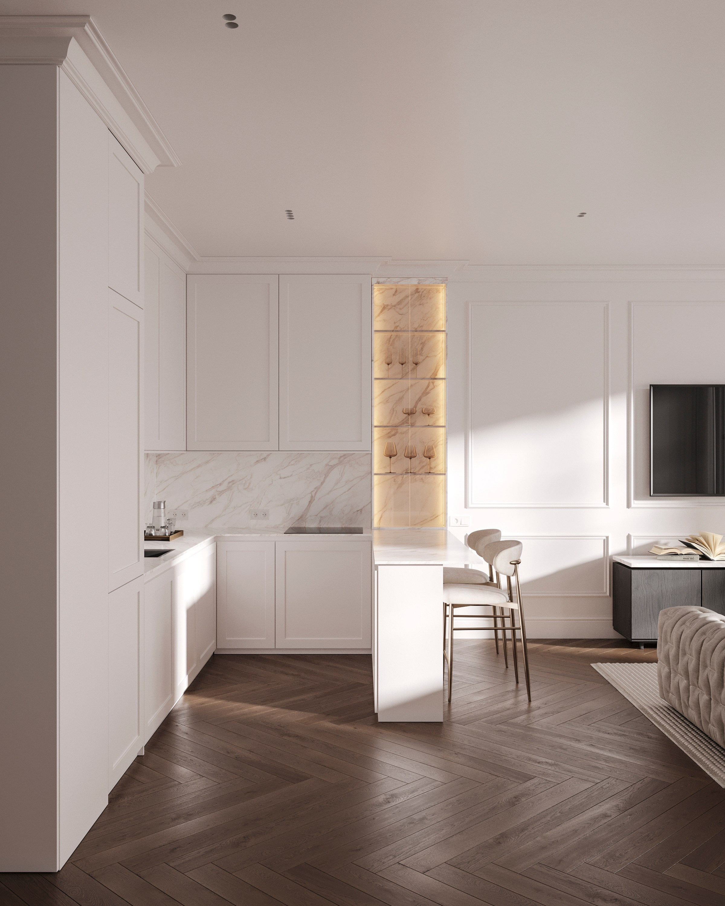 MODERN ELEGANCE | CONCEPTUAL PROJECT. Interior Visualization by Valerie Stetyukevich