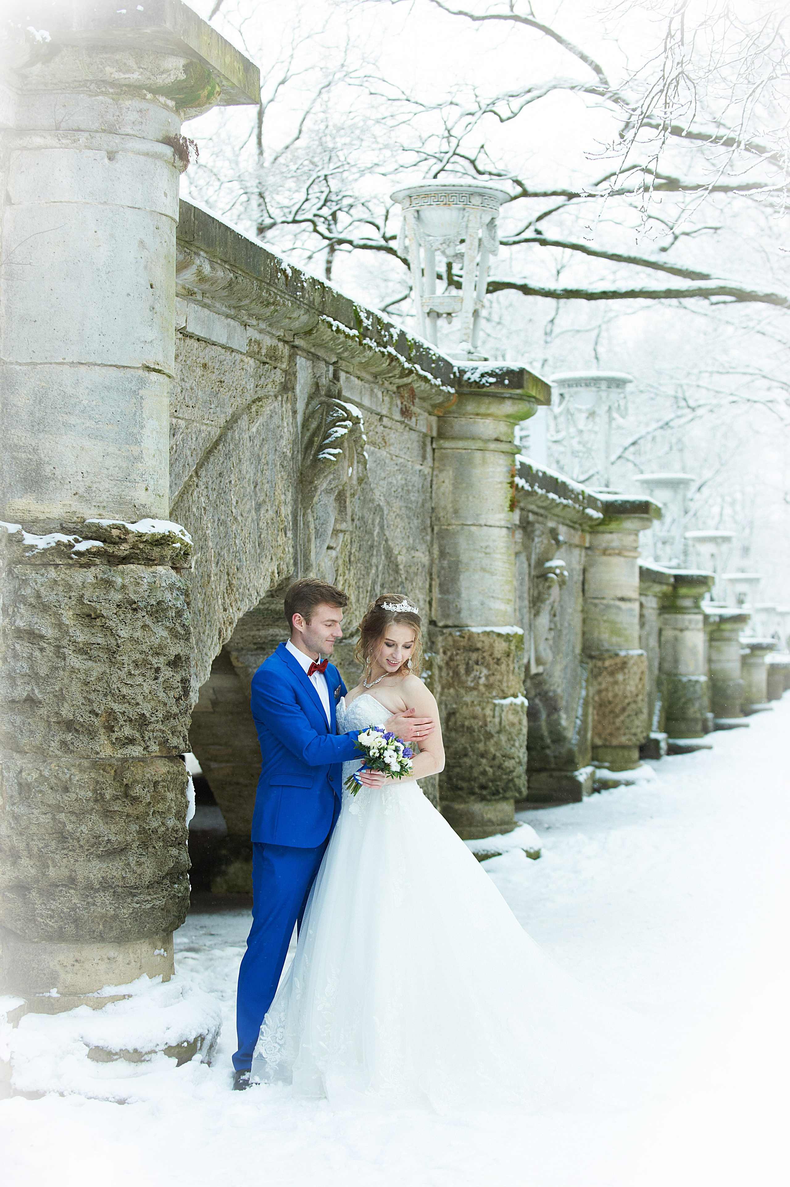 Надежда и Владислав (зимняя свадебная фотосессия в Пушкине в Екатерининском парке). Портретный, семейный и свадебный фотограф в Санкт-Петербурге и в Пушкине Ширяев Денис