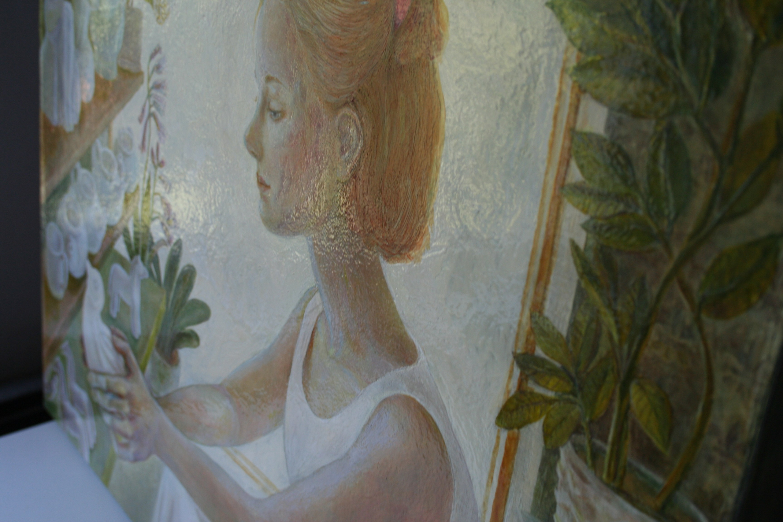 Девушка и фарфоровая птичка. Художница Юлия Баскова~Завьялова