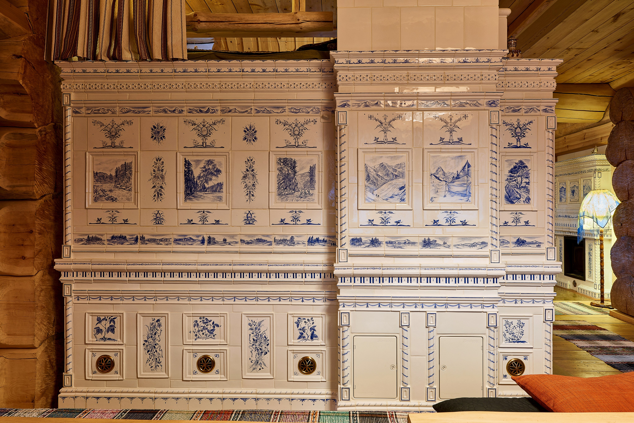 Интерьер деревянного дома в русском стиле в Подмосквовье. Ольга Саакян Ι Дизайн интерьера в Москве: планировка, подбор отделочных материалов, чертежи для строителей и надзор за ремонтом квартиры