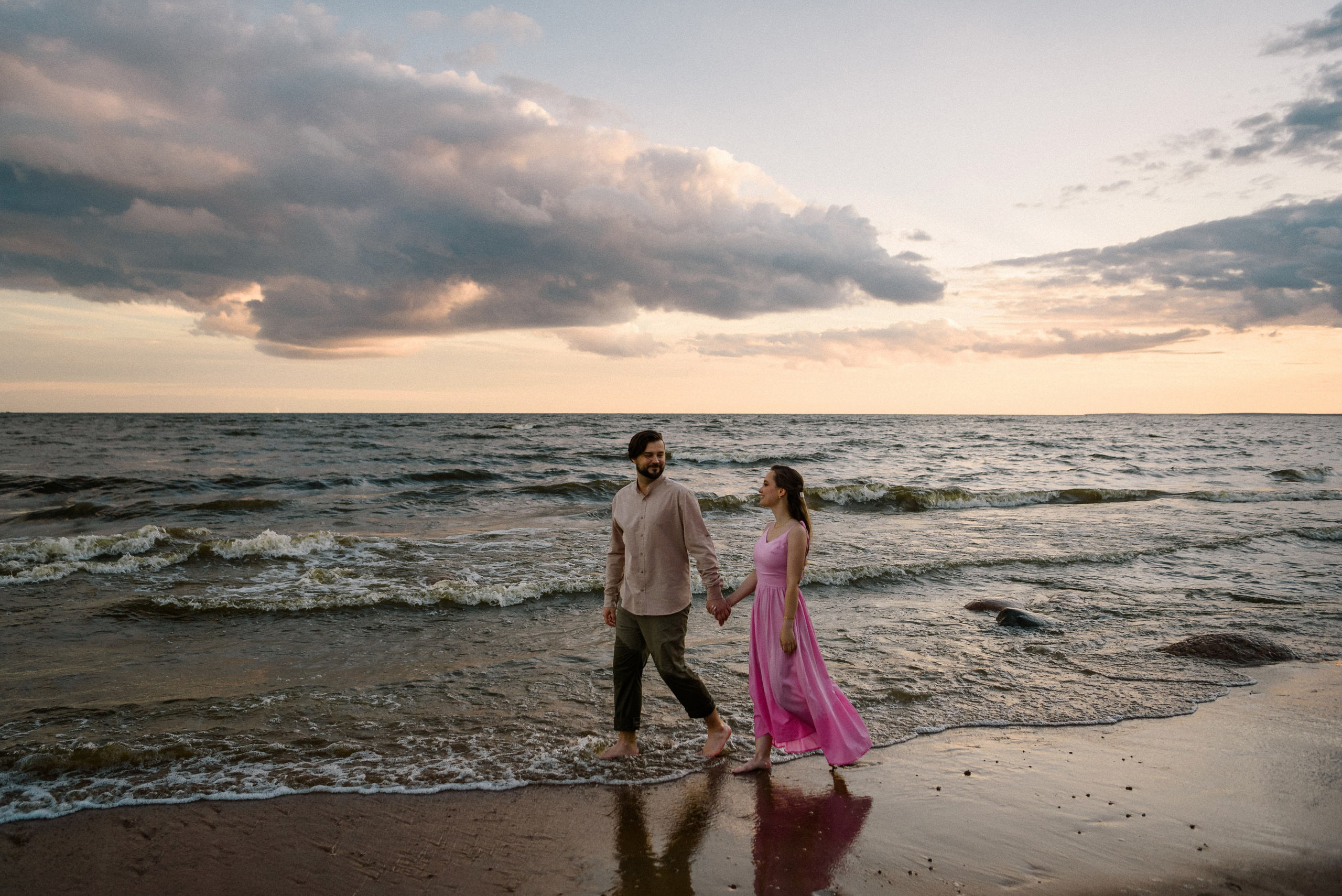 Настя и Вова Финский залив. Свадебный фотограф в Санкт-Петербурге София Шубик