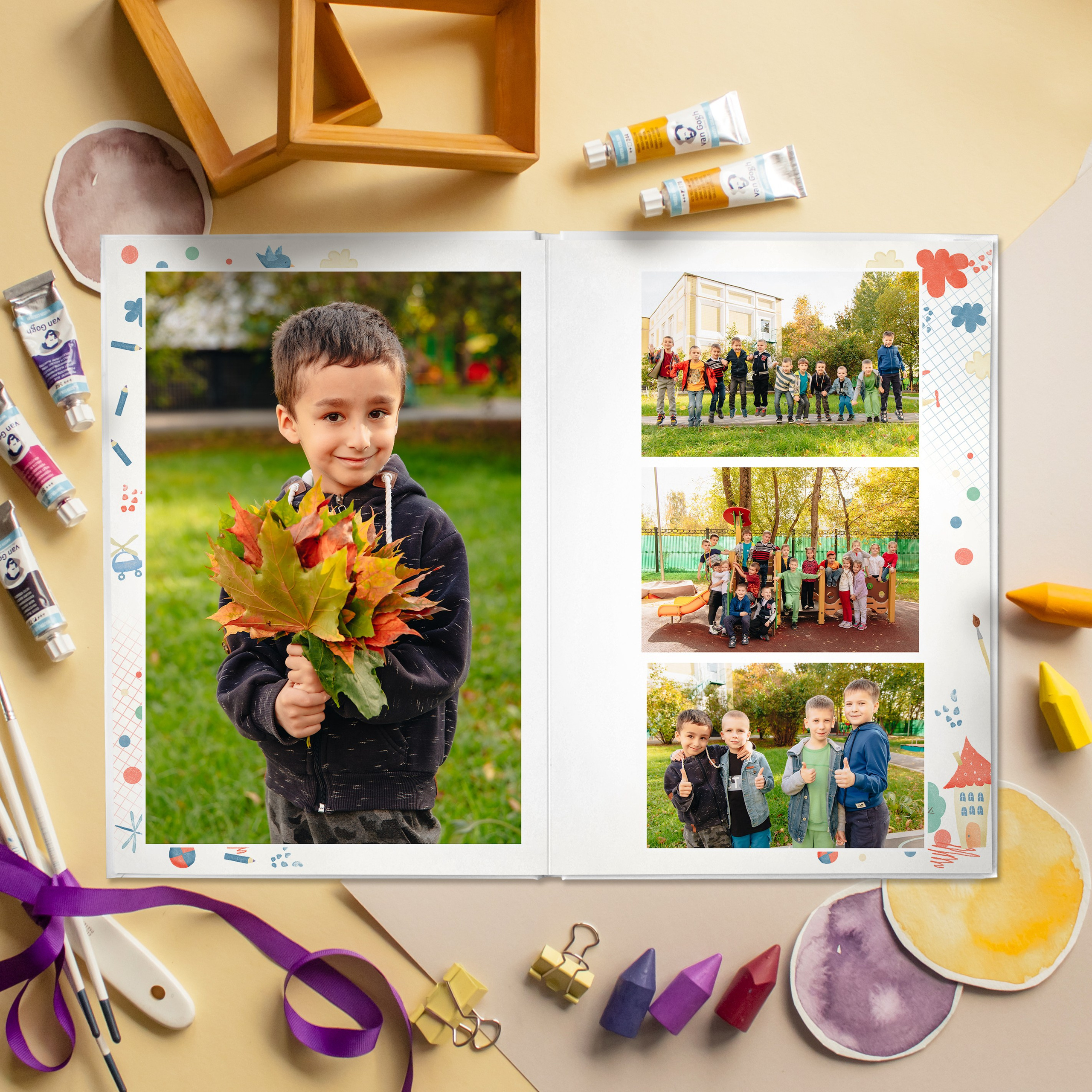 ЛАЙТ 3 разворота. Выпускные альбомы для детского сада и школы в Москве