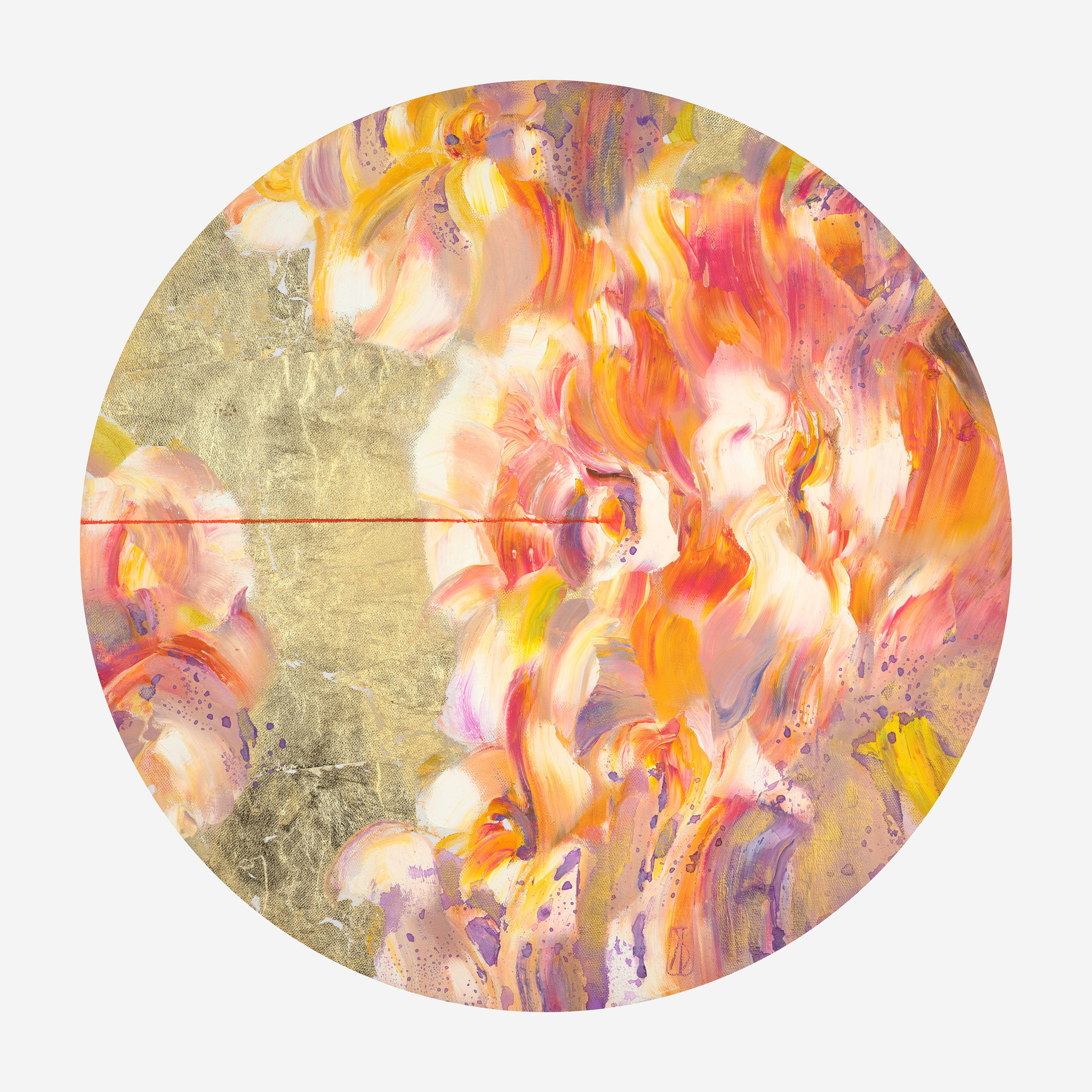 «Peonia - III» - художник Лариса Блохина (холст, масло, диаметр 59 см, 2025)