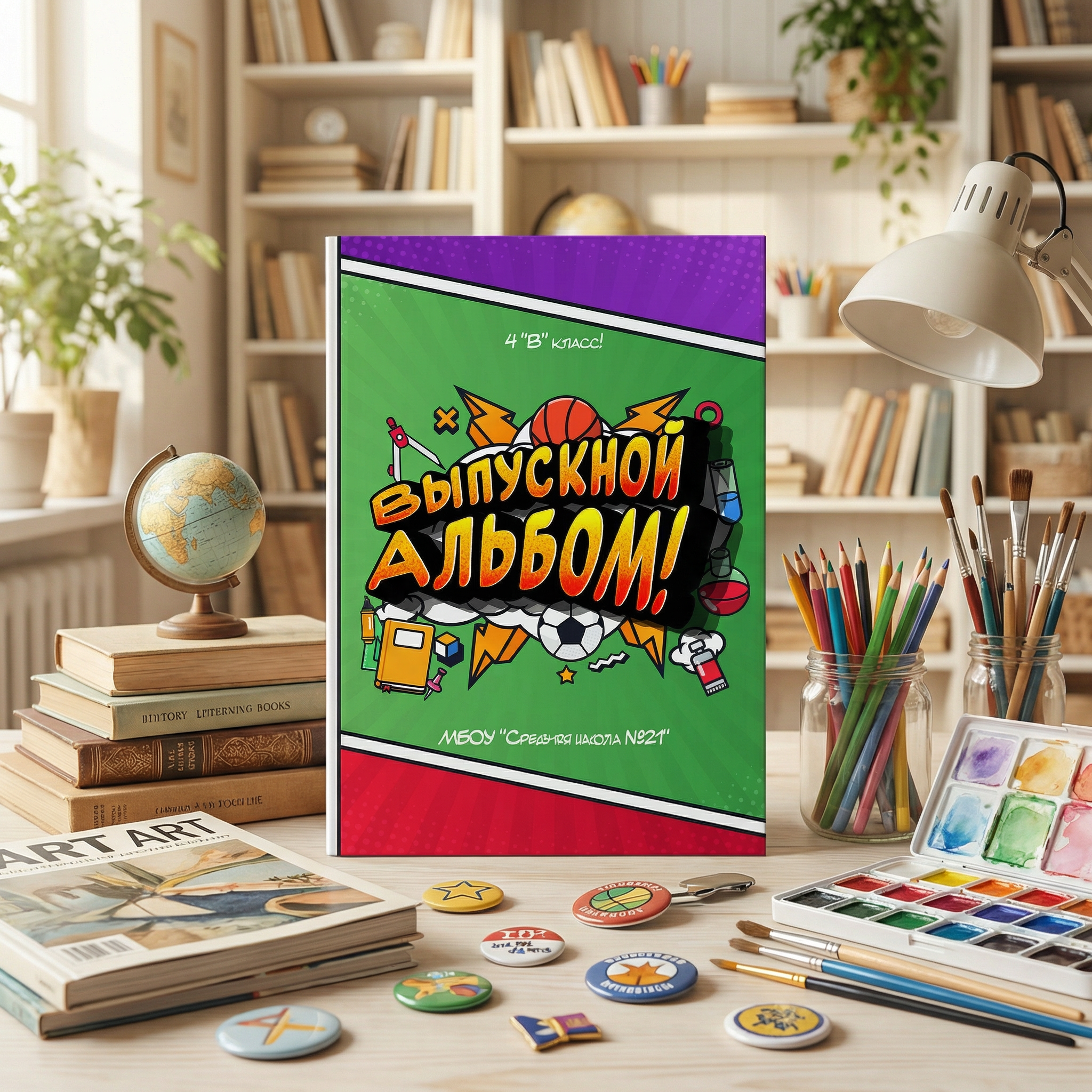 032 Comics II. Дизайны, psd шаблоны школьных и выпускных альбомов и обложек