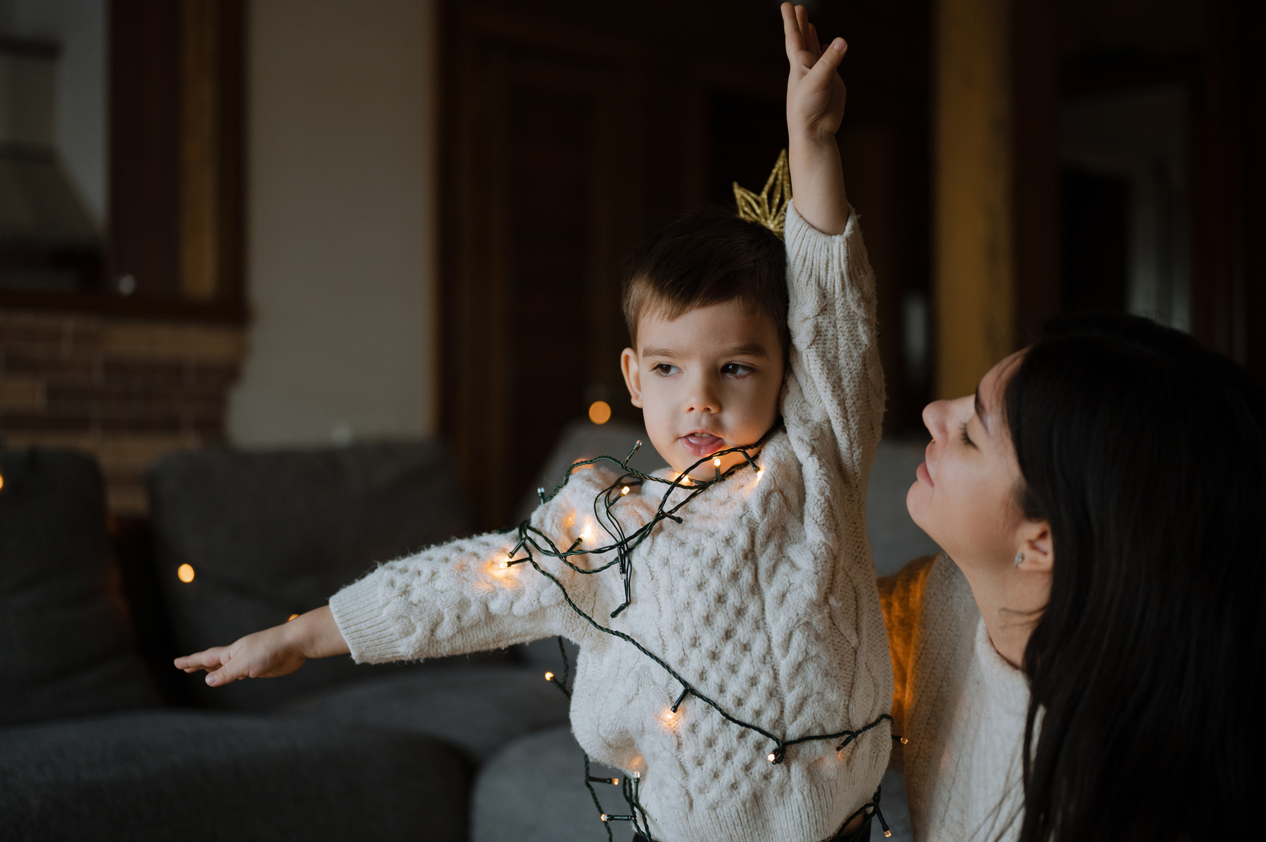 Илай и Яна, домашняя новогодняя. Фотограф Красноярск Екатерина Карпеза