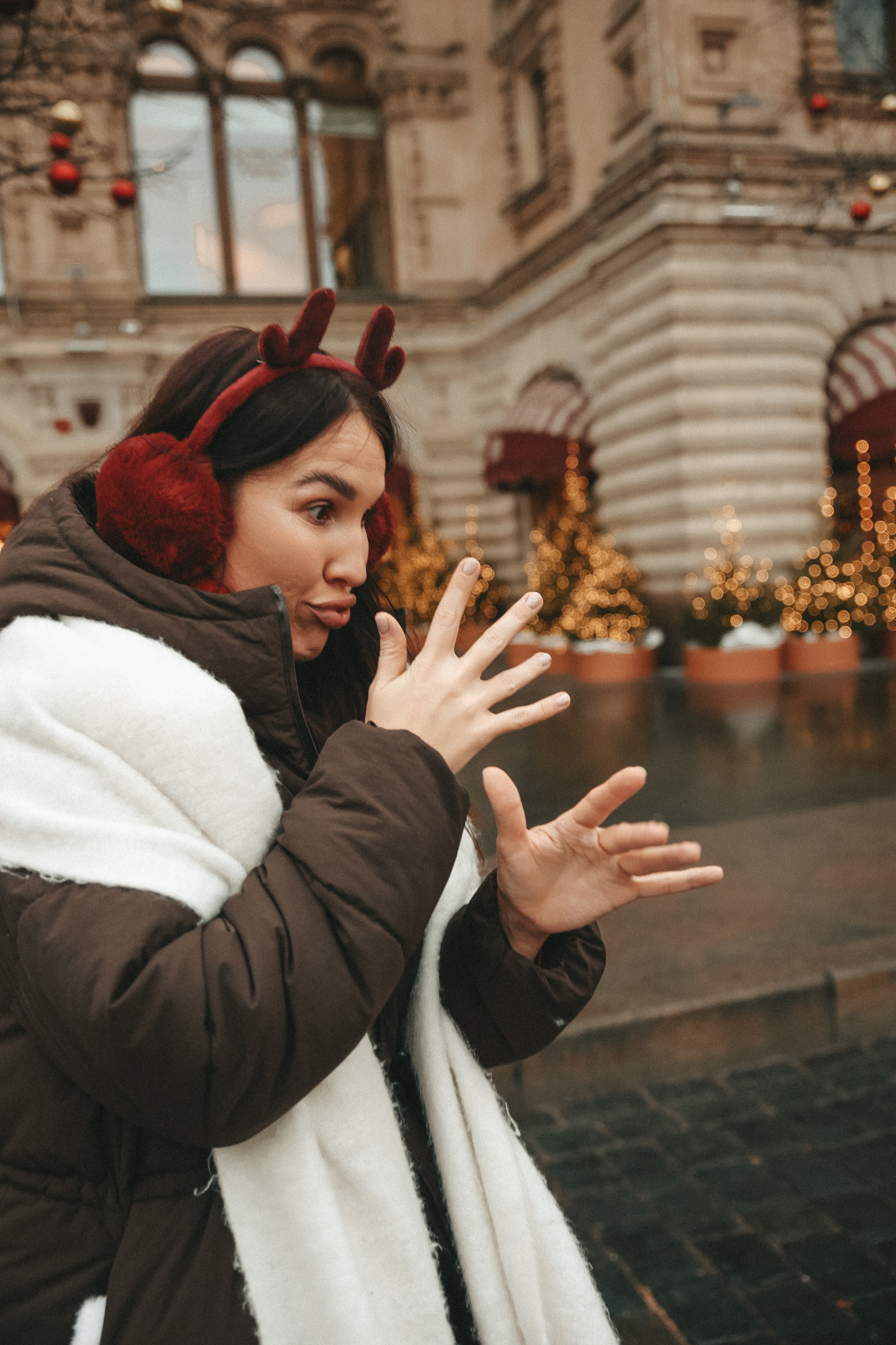 Новогодняя фотосессия на Гум ярмарка мама и дочка. Фотограф Владимир Москва