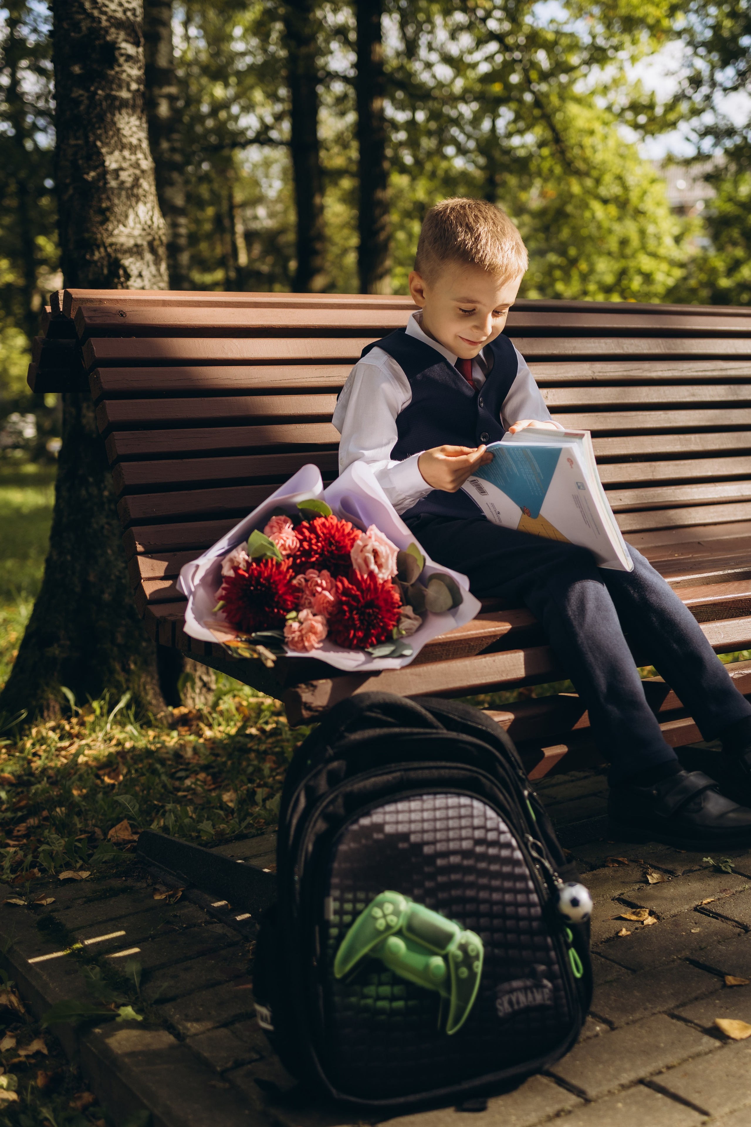 Первая школьная фотография Димули (1.09.2025 г.) г. Обнинск (Калужская обл.). Надежда Стар семейный и церковный фотограф в Жукове и Калужской области