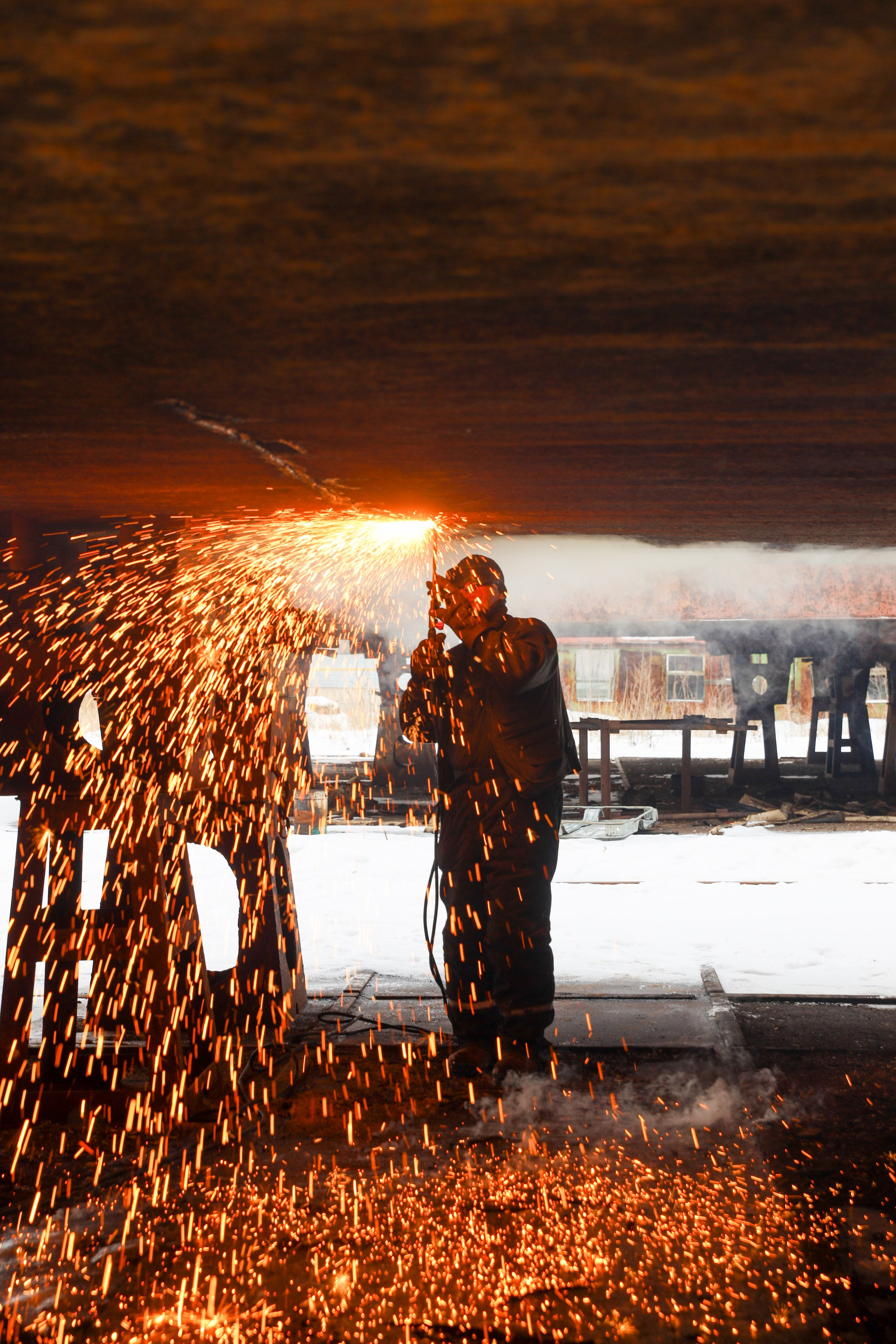 ЗАО нефтефлот Зимние фото + закаладка киля Судна. Фотограф в Самаре Максим Тырин