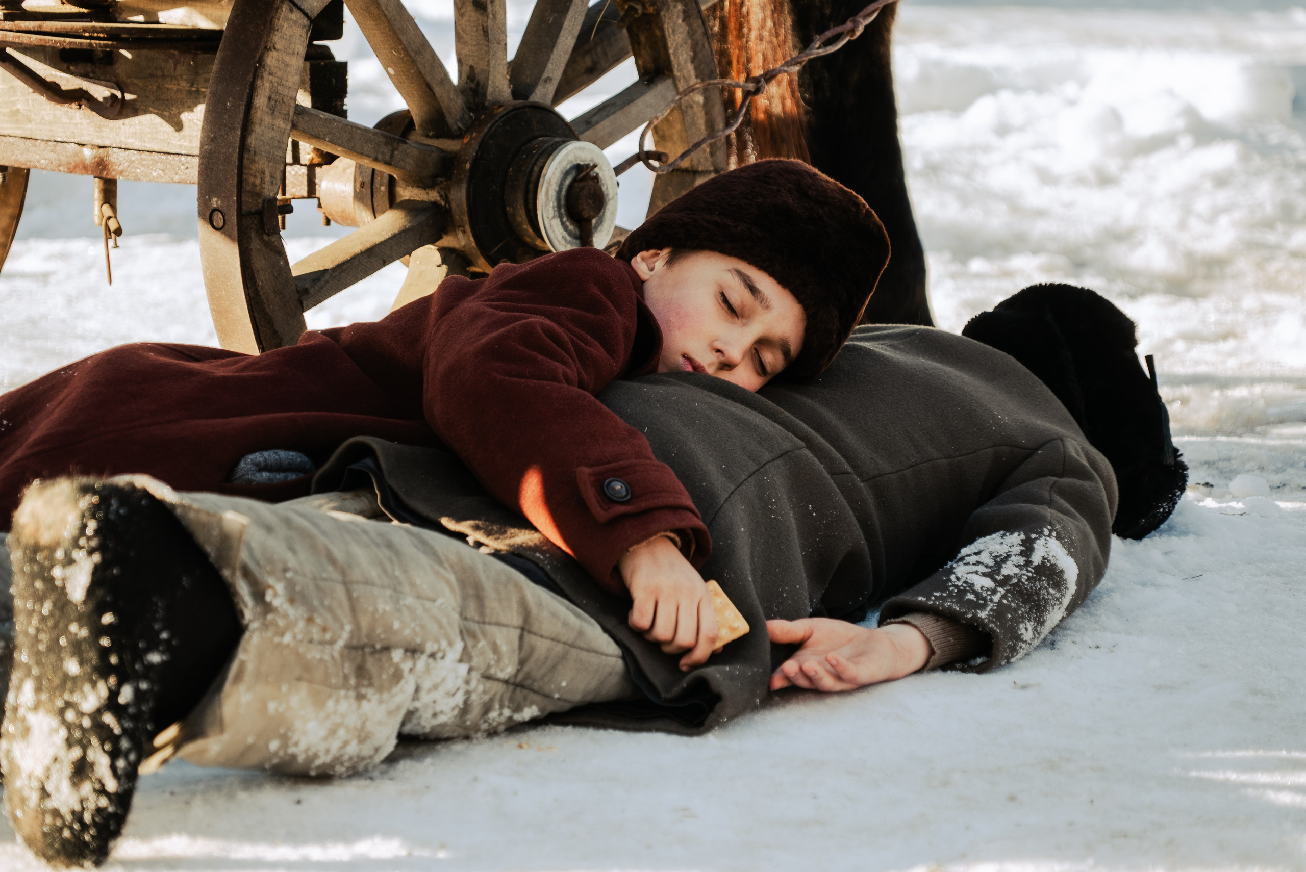 На съемках фильма «Июньская полынь». Мария Колесникова