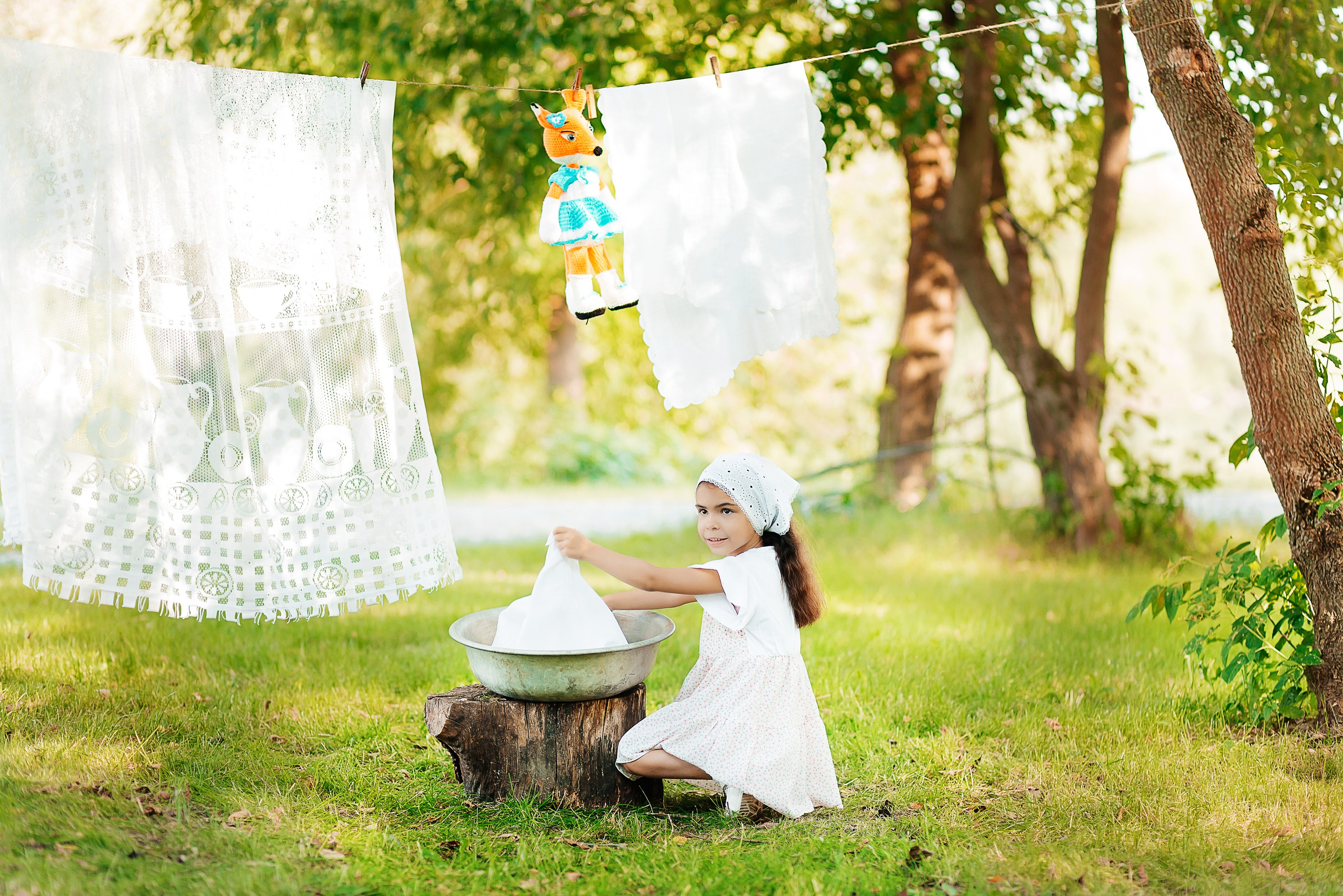 Семейная уличная фотосессия «Большая стирка». Фотограф в Подольске — Мария Бучнева