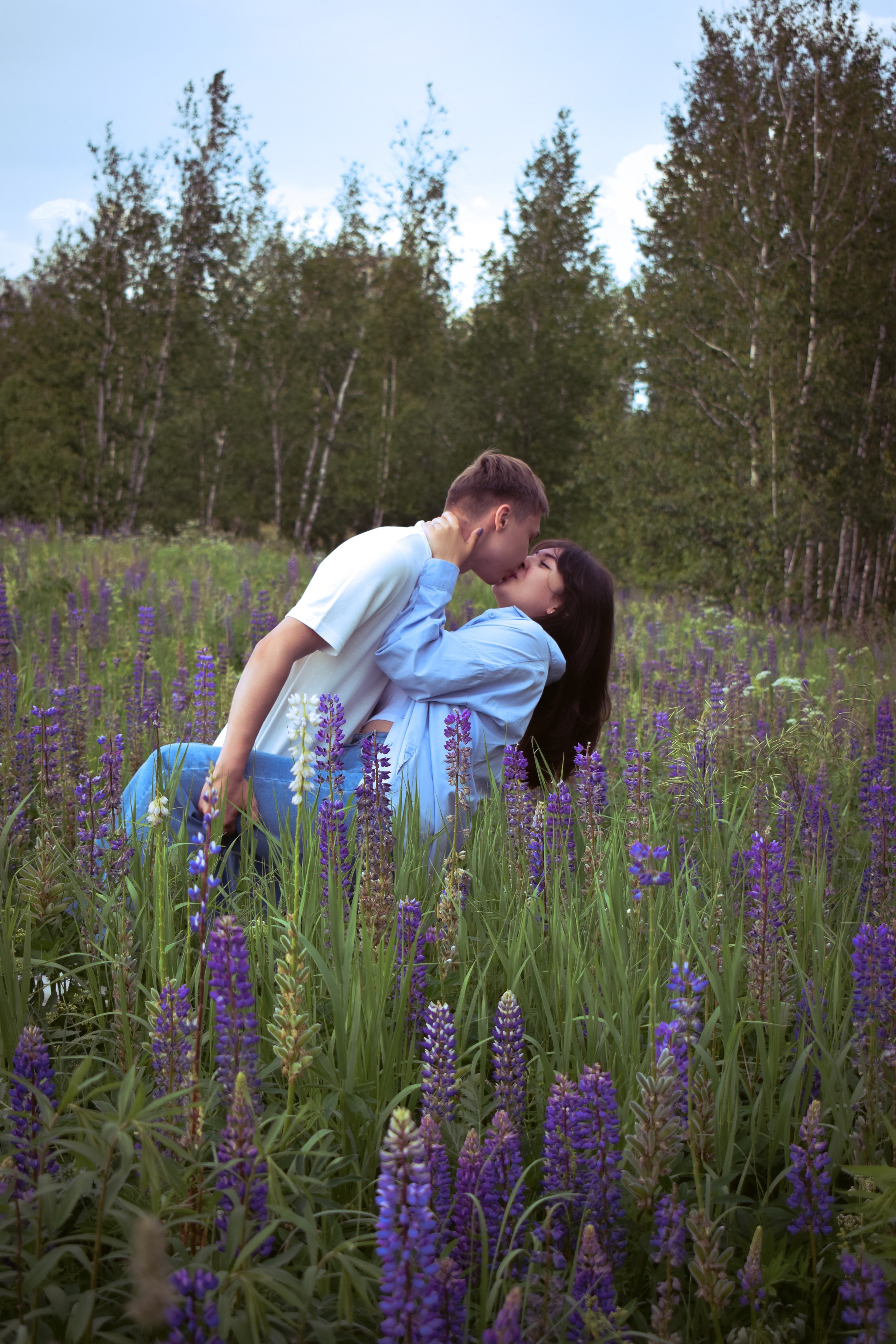 Сьемка в люпинах. Фотограф Москва