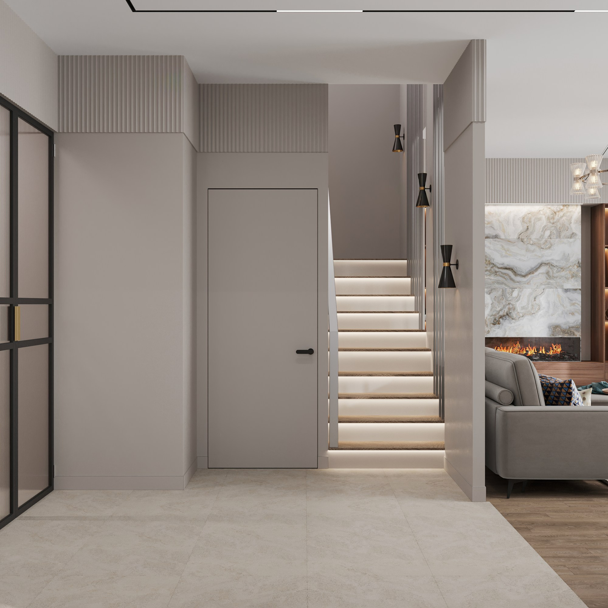 Первый этаж 2-х этажного дома. Интерьерный 3Д Визуализатор Маргарита Оберемко