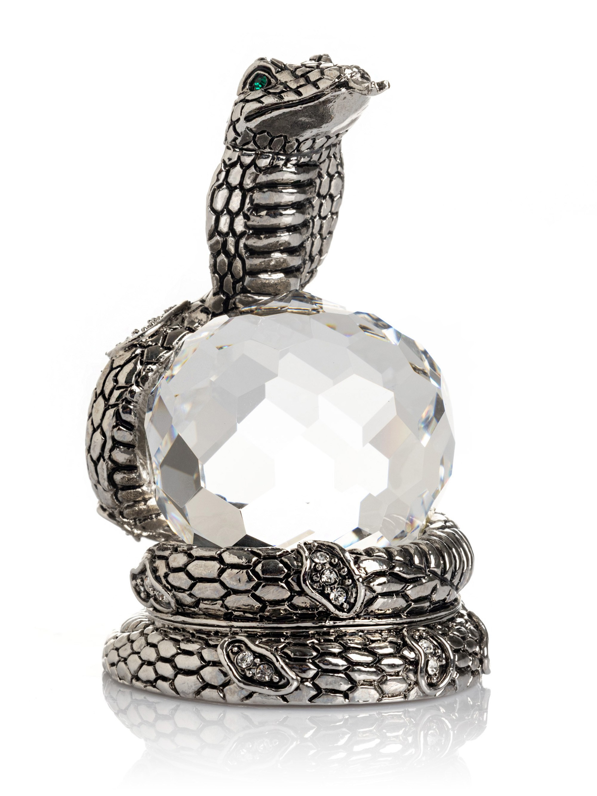 Змея с хрустальным шаром и стразами | Фото для подарочного каталога