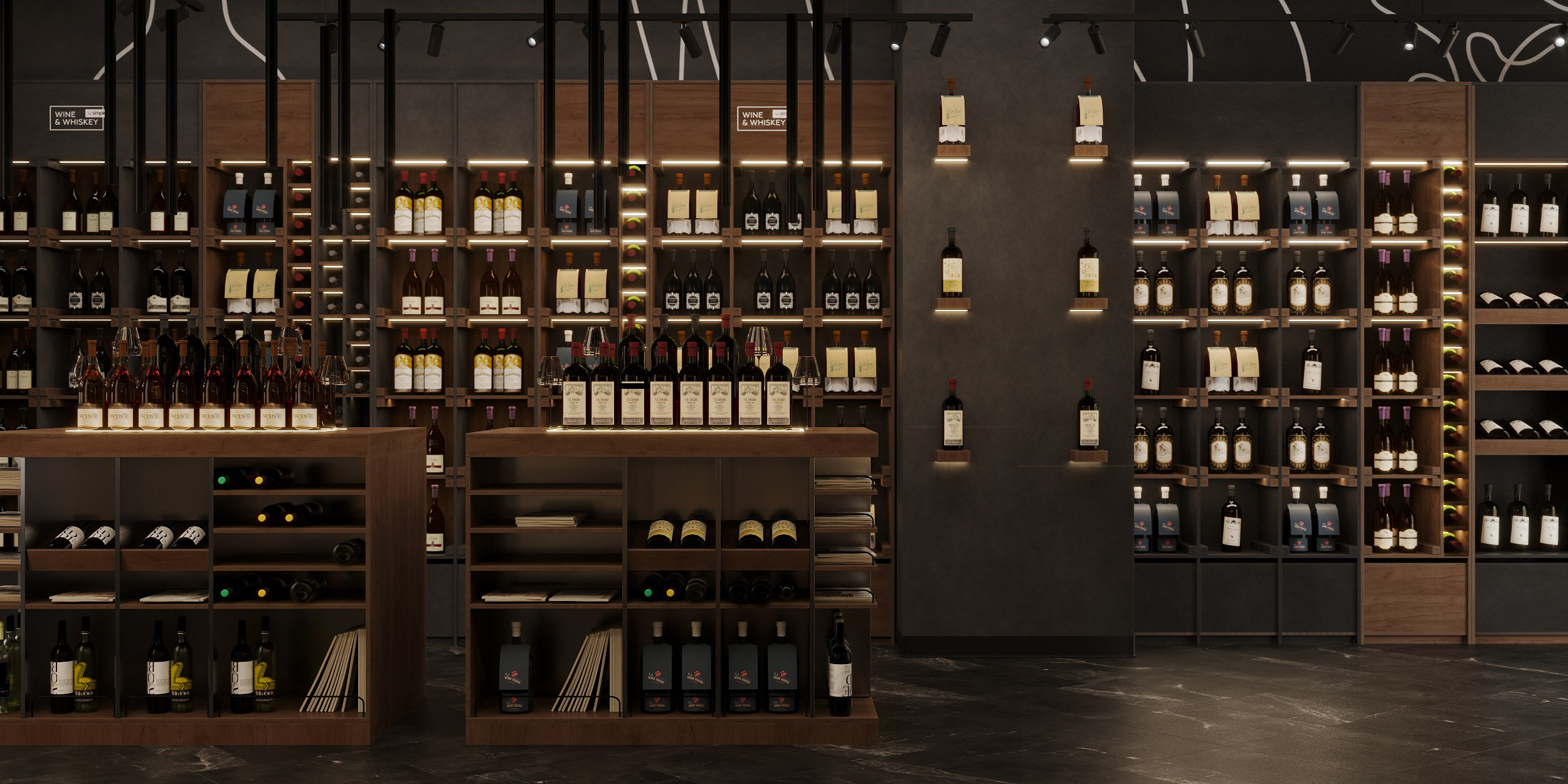 Дизайн интерьера бутика вина, г. Москва, 52 м². Ксения. 3D‑визуализатор