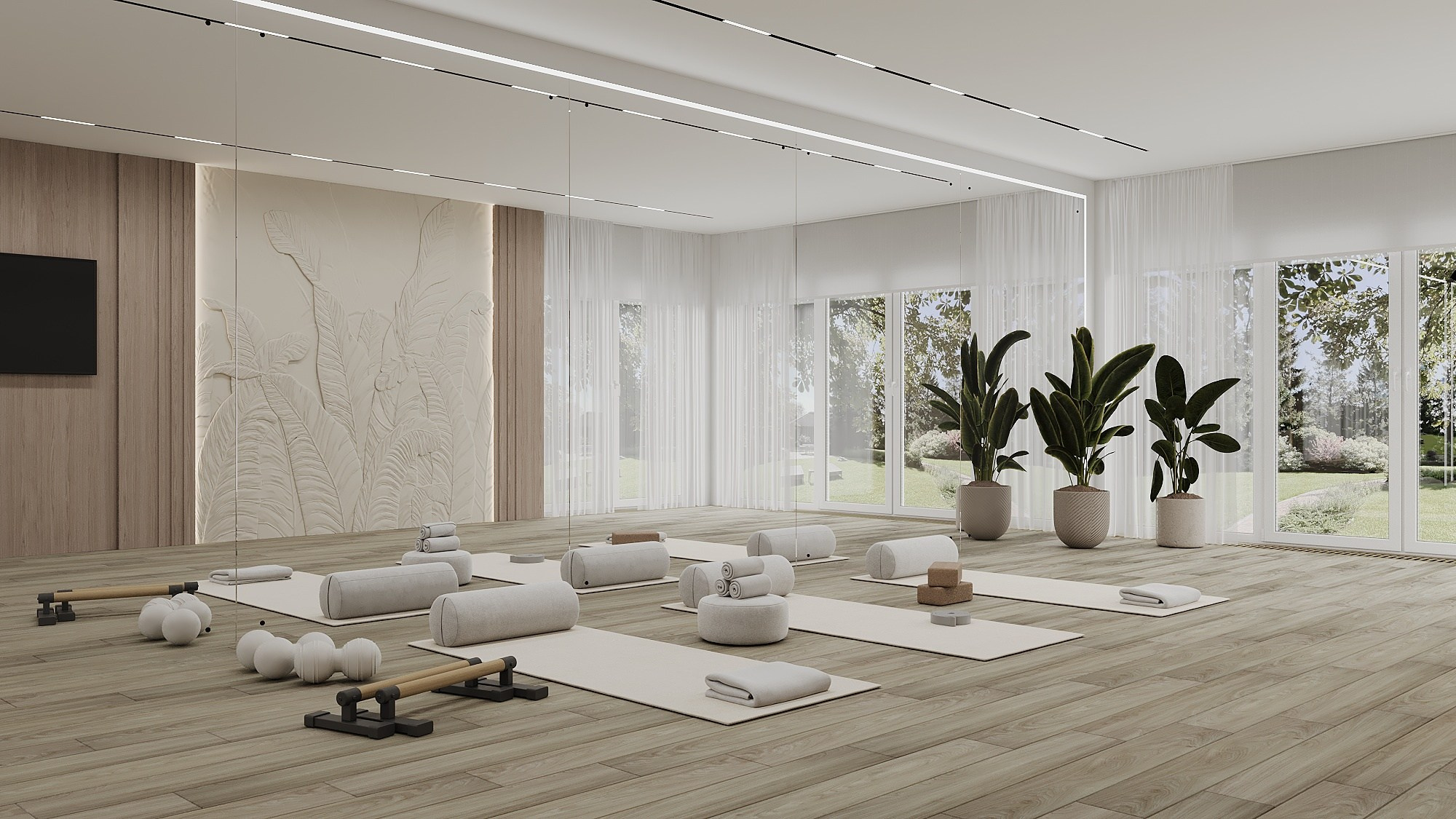 ЗАЛ ДЛЯ ЙОГИ. Irina Balykina — Interior 3D Visualisation