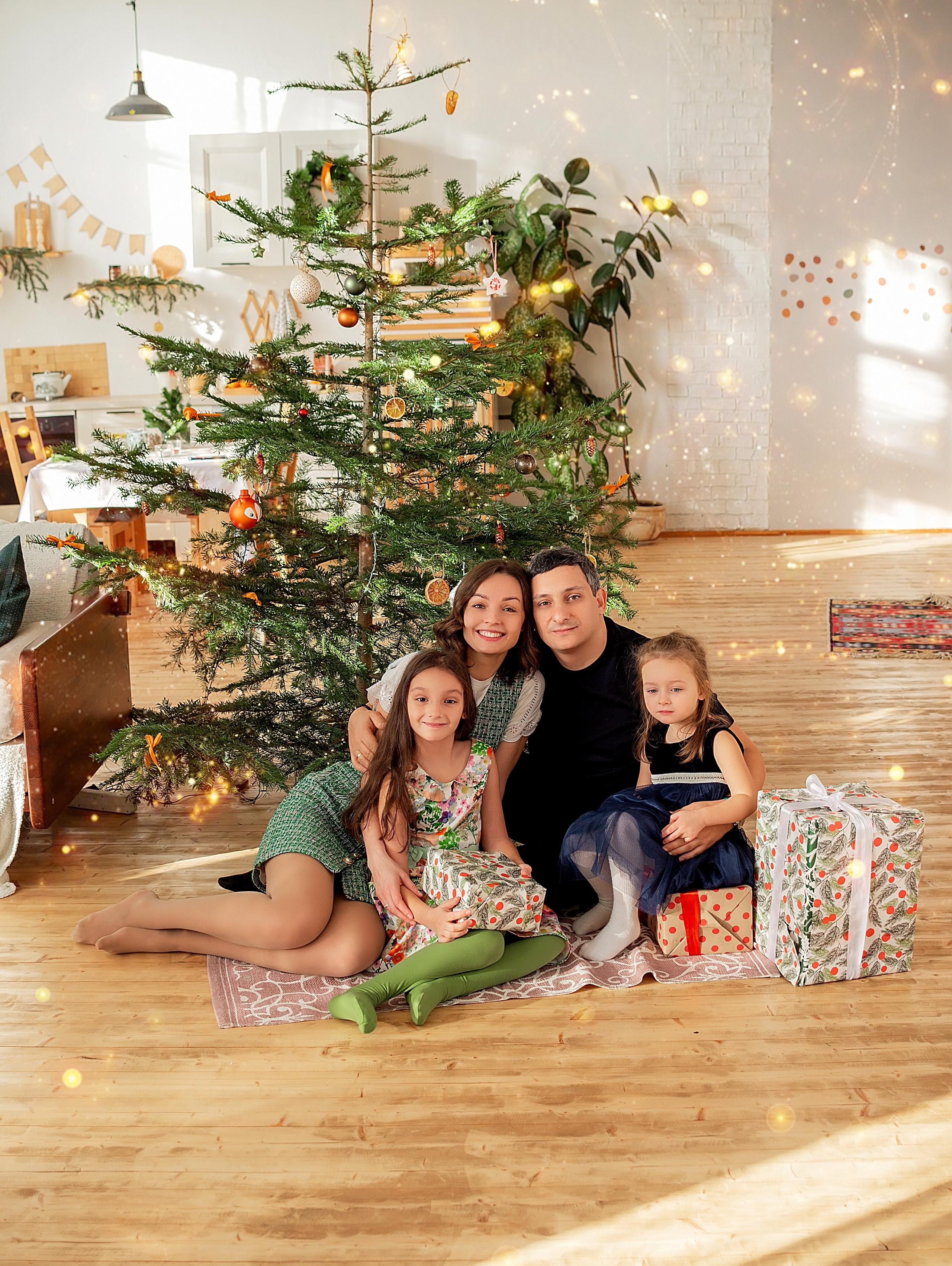 Новогодняя семейная фотосессия в Краснодаре 2023-2024. Фотограф новорожденных Краснодар Малышенко Надежда