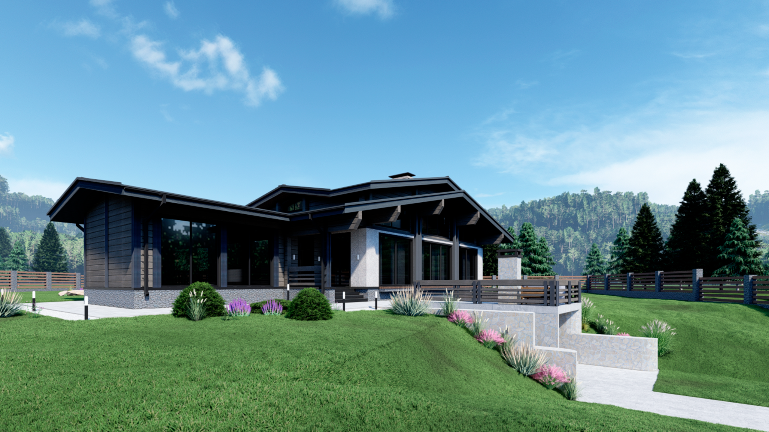 Современное шале в горах Алтая. RASEN DESIGN. Архитектурные проекты зданий, интерьеров и благоустройства