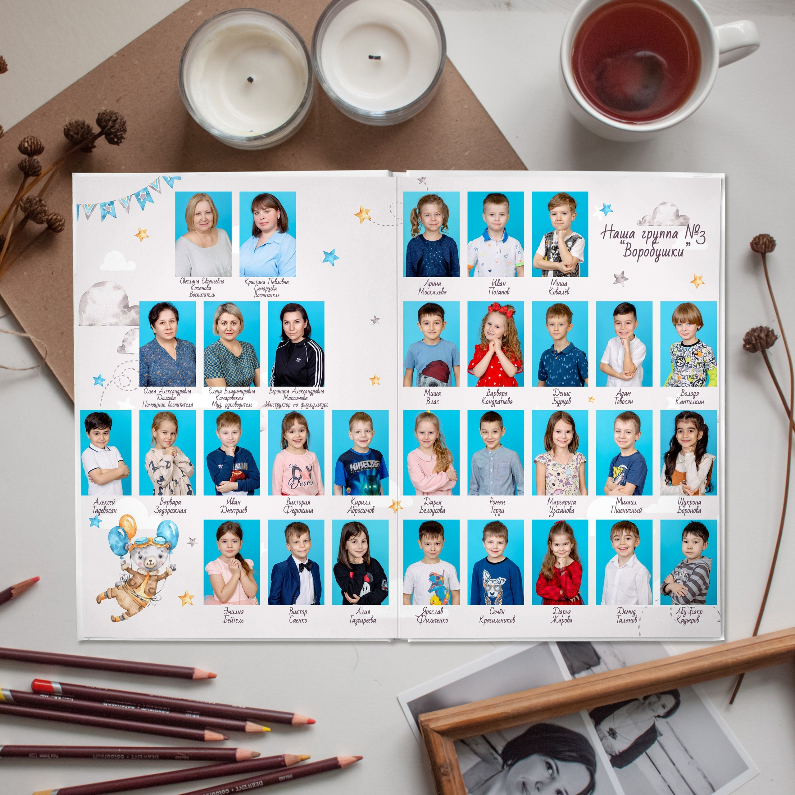 ОБЩАЯ ФОТОГРАФИЯ В ВЫПУСКНОМ АЛЬБОМЕ ДЕТСКОГО САДА