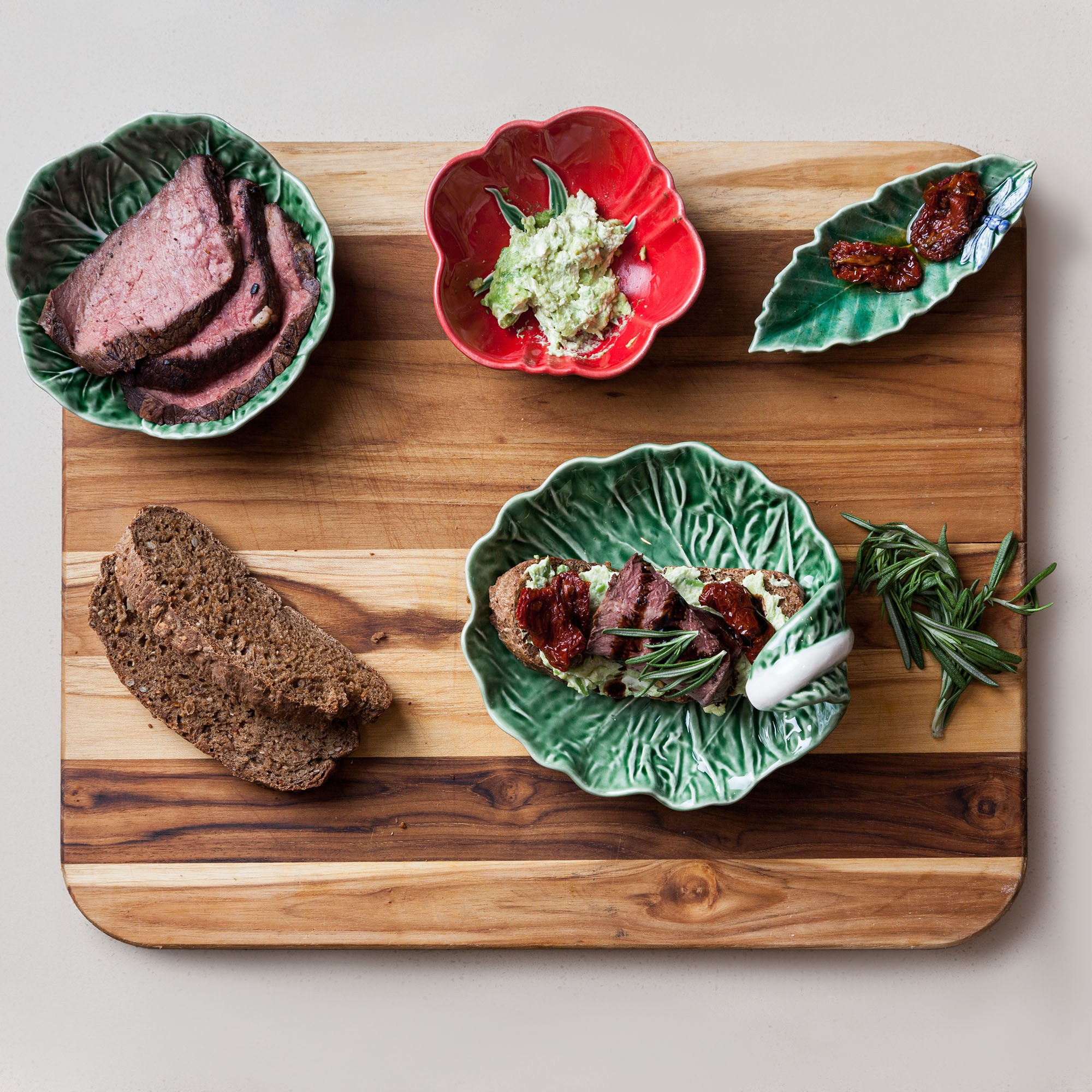 Брускетта на хлебе Ruggeri с ростбифом