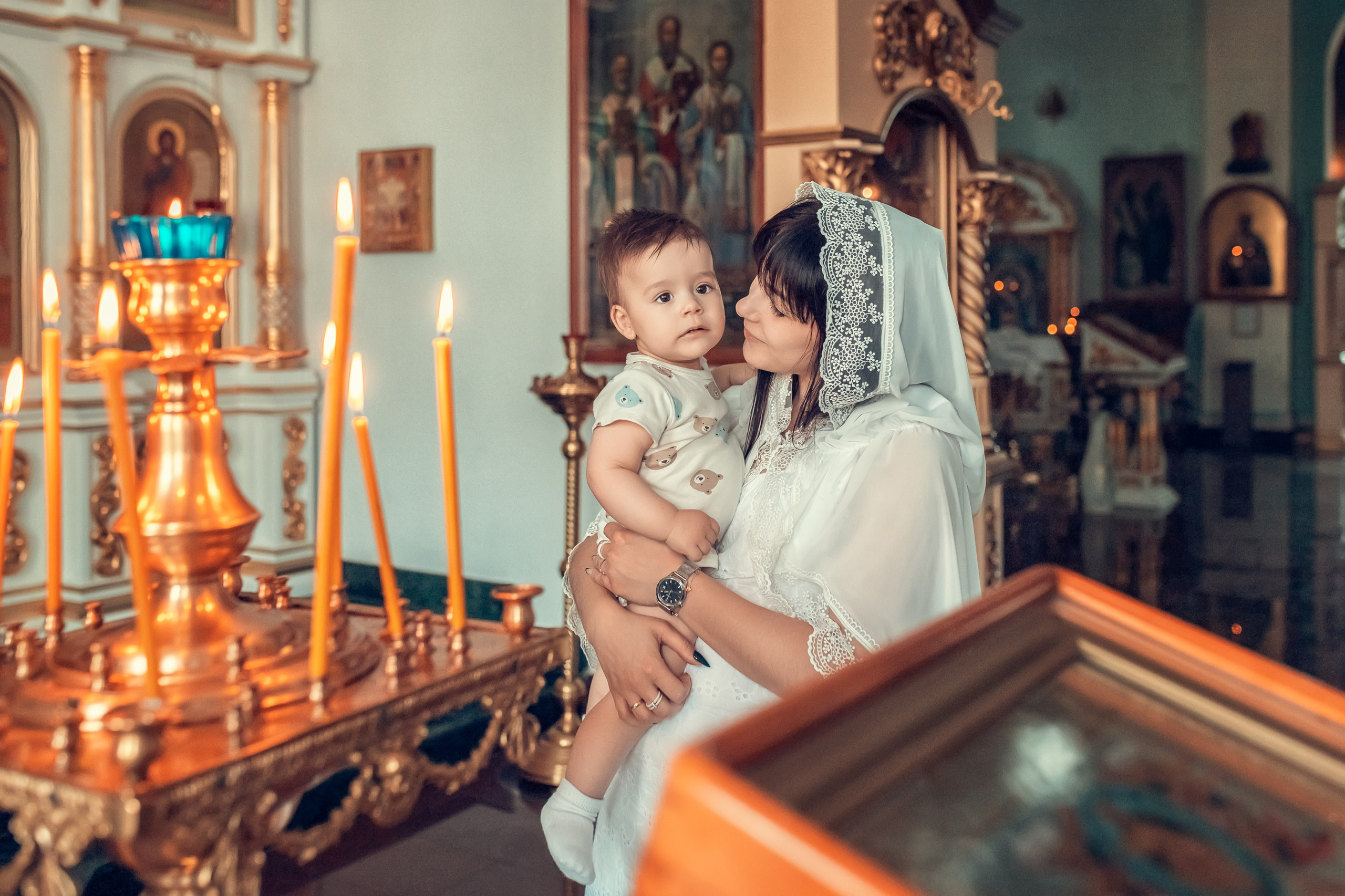 Крещение Артема в церкви Рождества Пресвятой Богородицы в Гнилицах. Екатерина Крапивина фотограф церковных Таинств в Нижний Новгороде