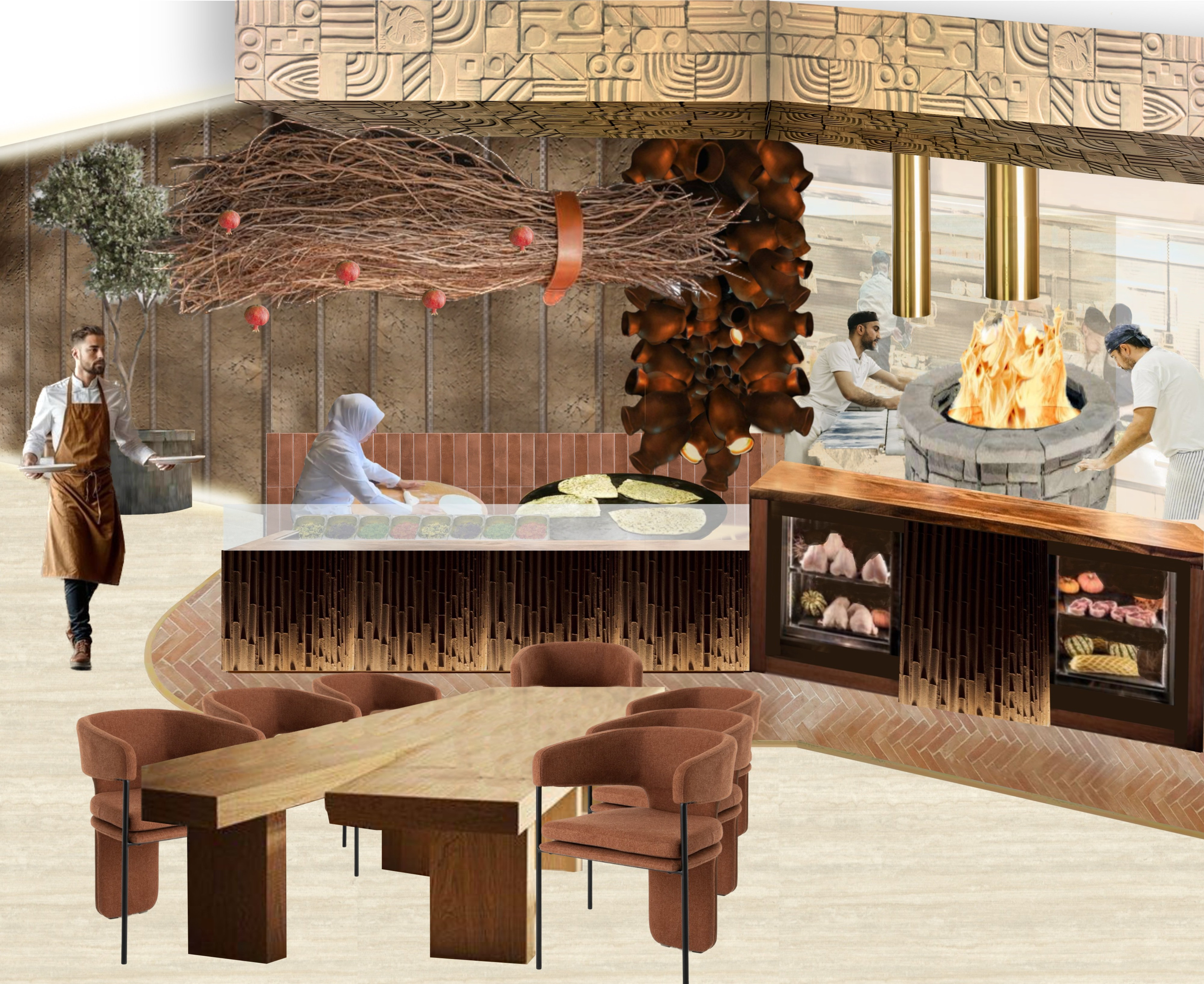 Ресторан (дизайнеры Ирма Чигарова и Лидия Ефремова). Дизайн интерьеров по всему миру