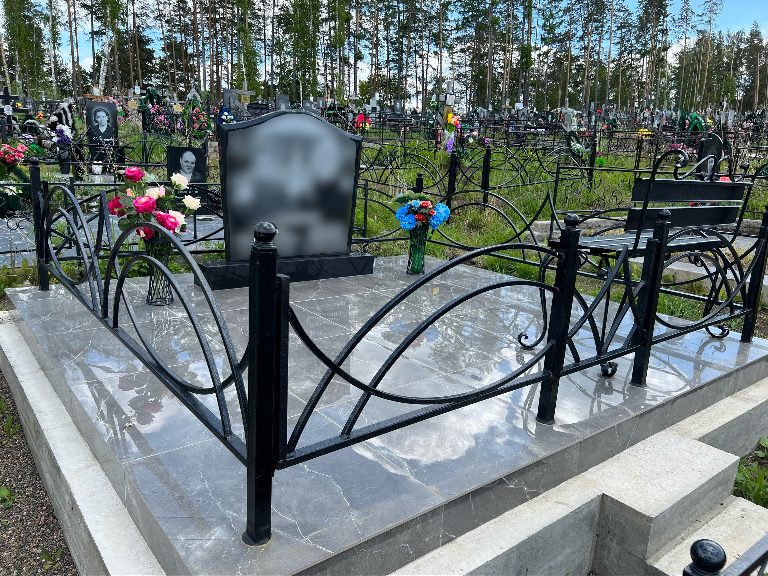 Благоустройство (наши работы). ГРАНИТ26 Ритуальные услуги Железногорск. Благоустройство могил, продажа памятников