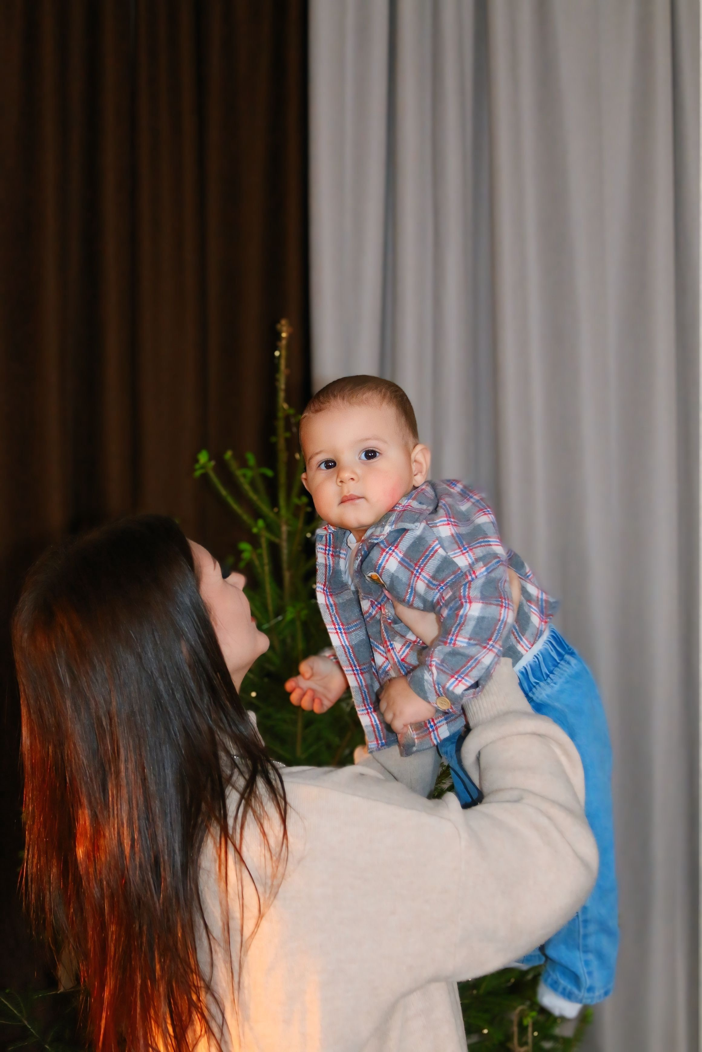 Новогодняя фотосессия мамы с сыном