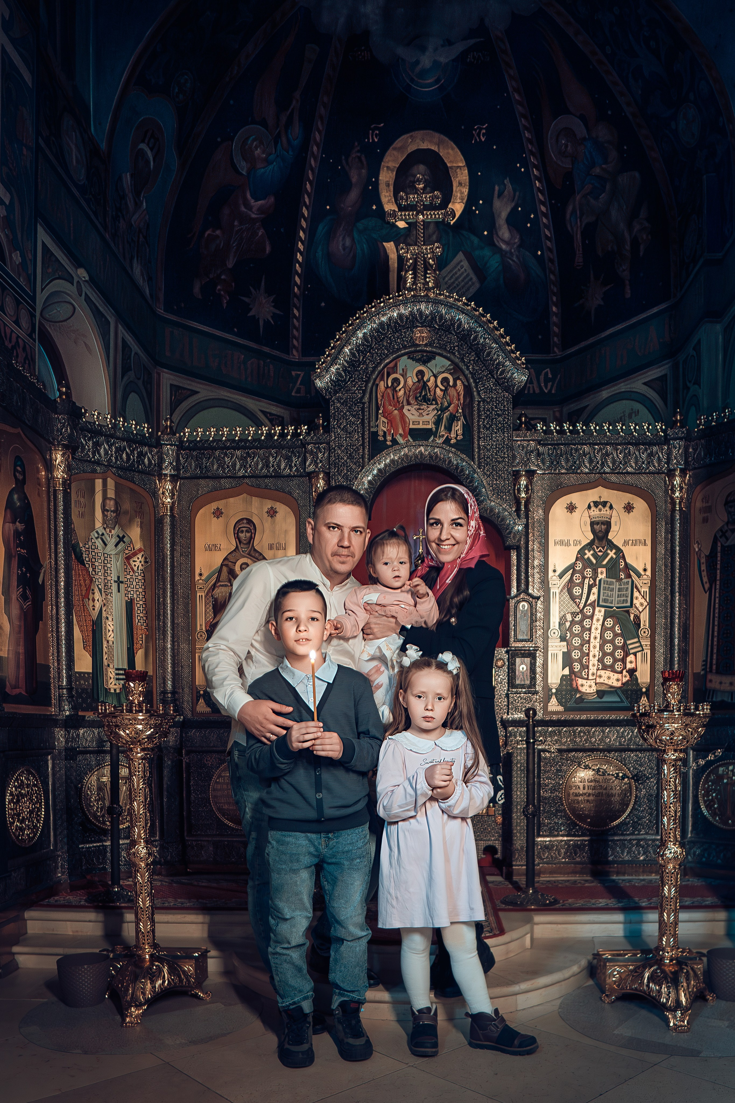 Таинство Крещения Артема, Ангелины и Адрианы