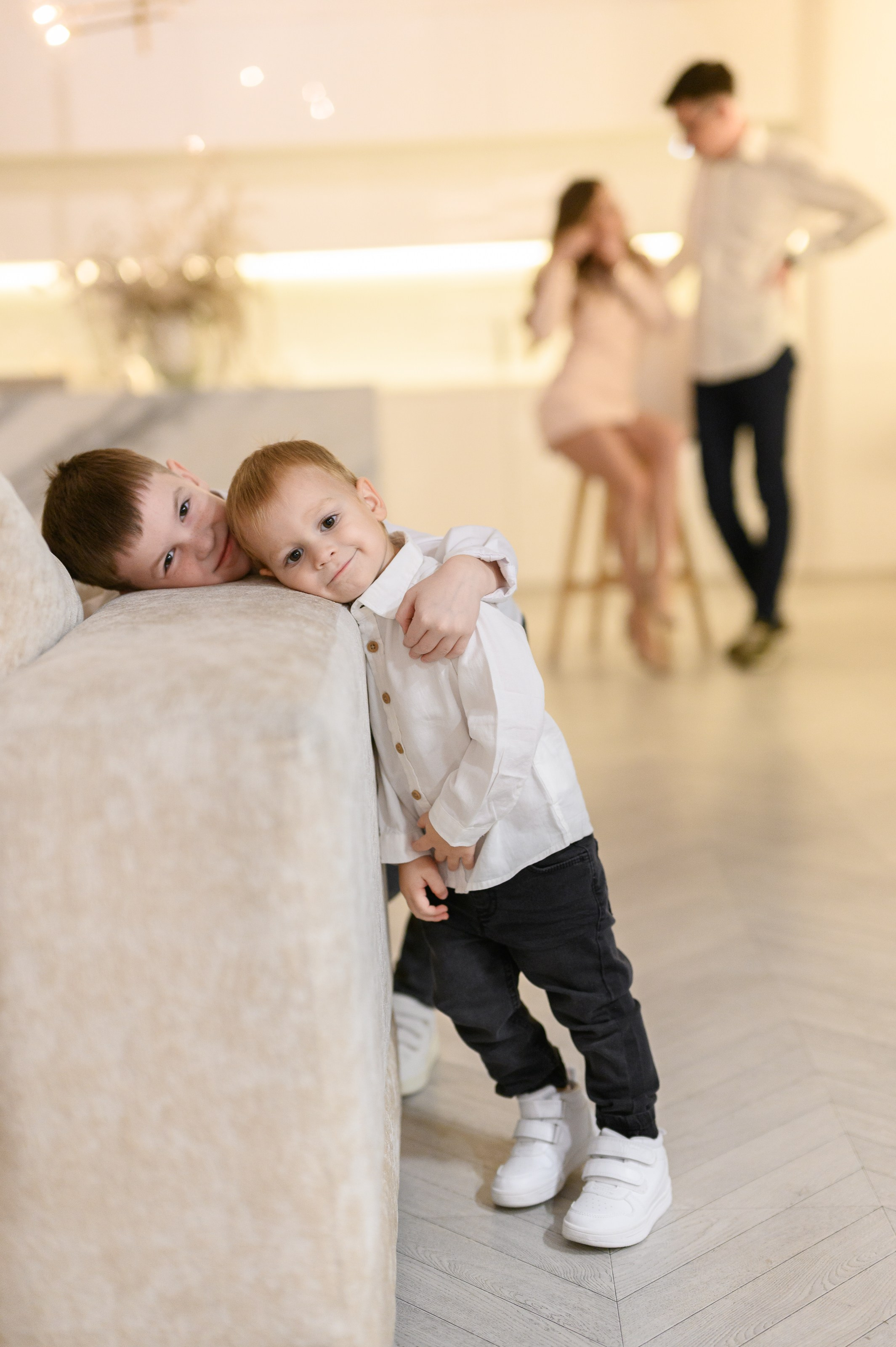 Семейная новогодняя фотосессия в фотостудии Мимика, зал Мия. Semerlina.ru