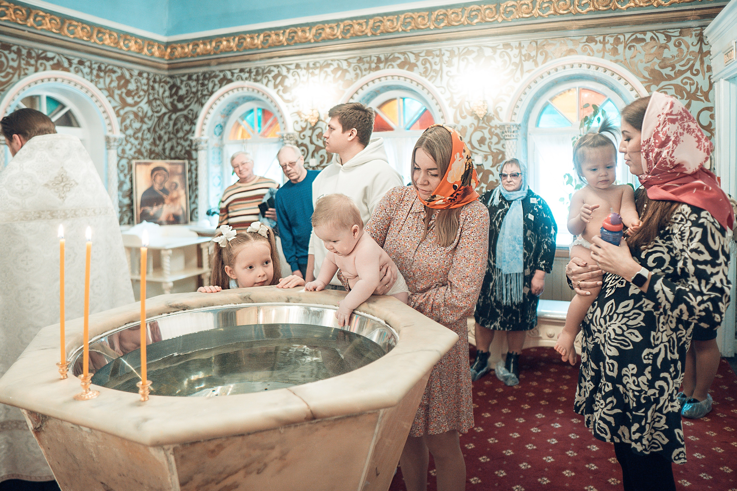 Таинство Крещения Артема, Ангелины и Адрианы