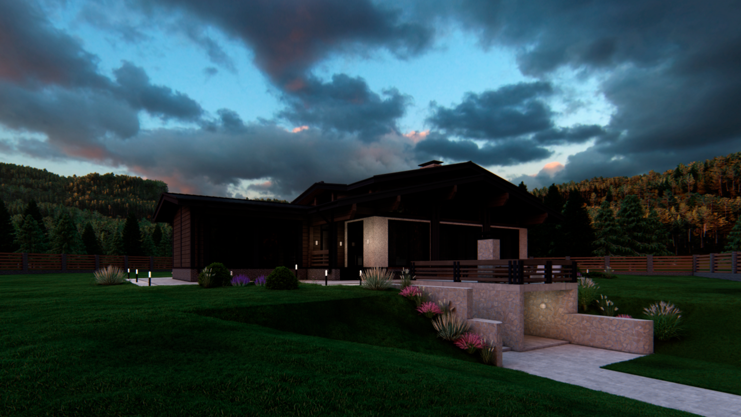 Современное шале в горах Алтая. RASEN DESIGN. Архитектурные проекты зданий, интерьеров и благоустройства