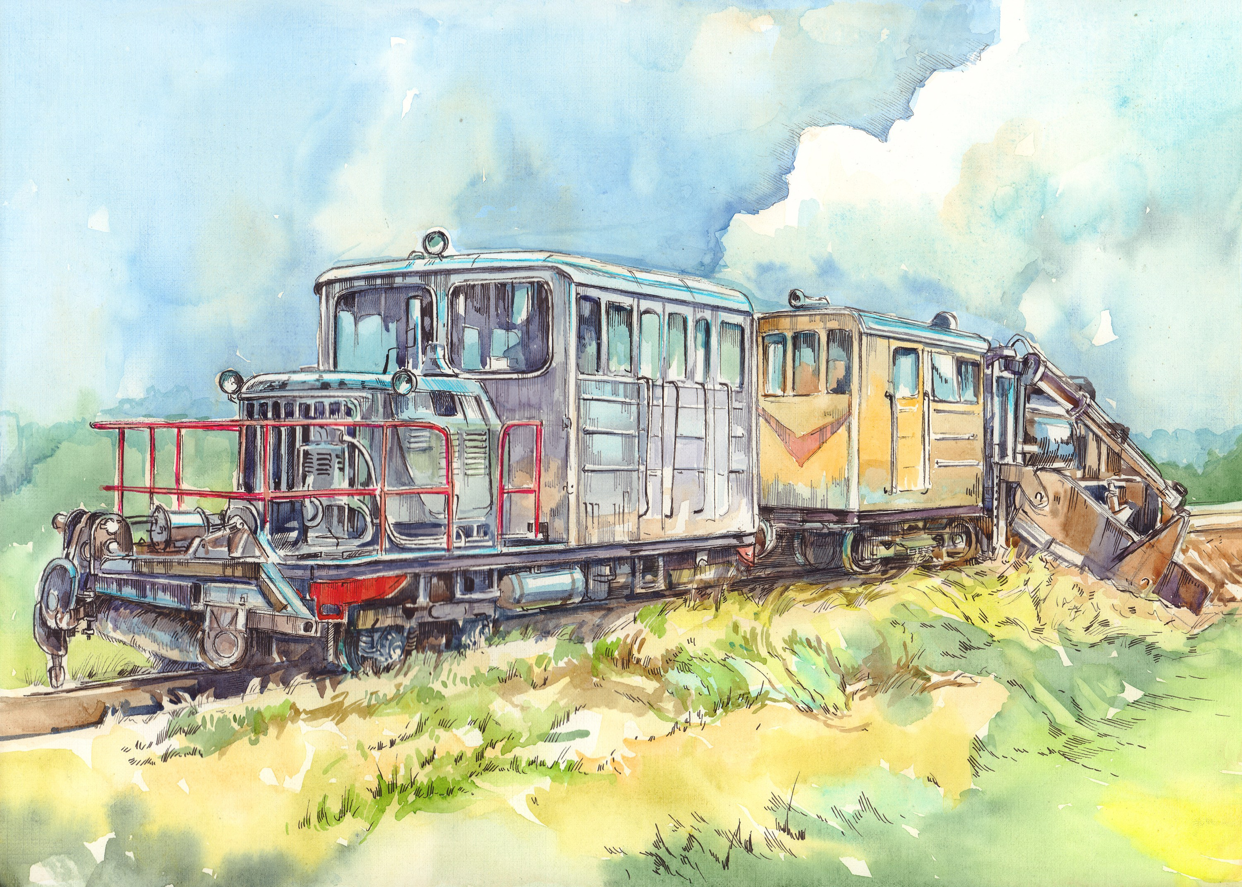 Узкоколейные железные дороги. Художник Александр Петрунин