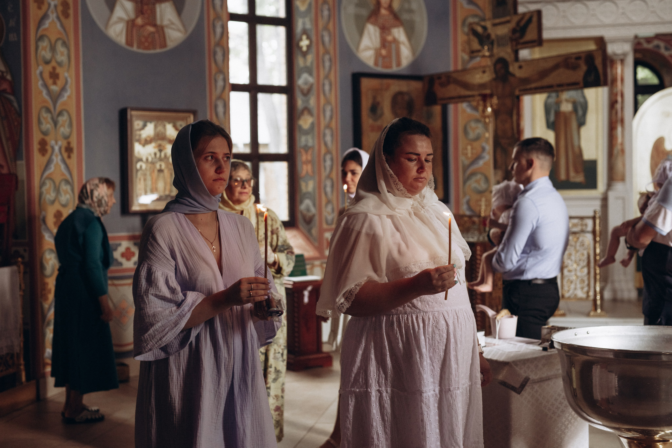 Крещение Ксении и Елизаветы. Фотограф новорождённых и семейный фотограф в Иваново Любовь Капранова