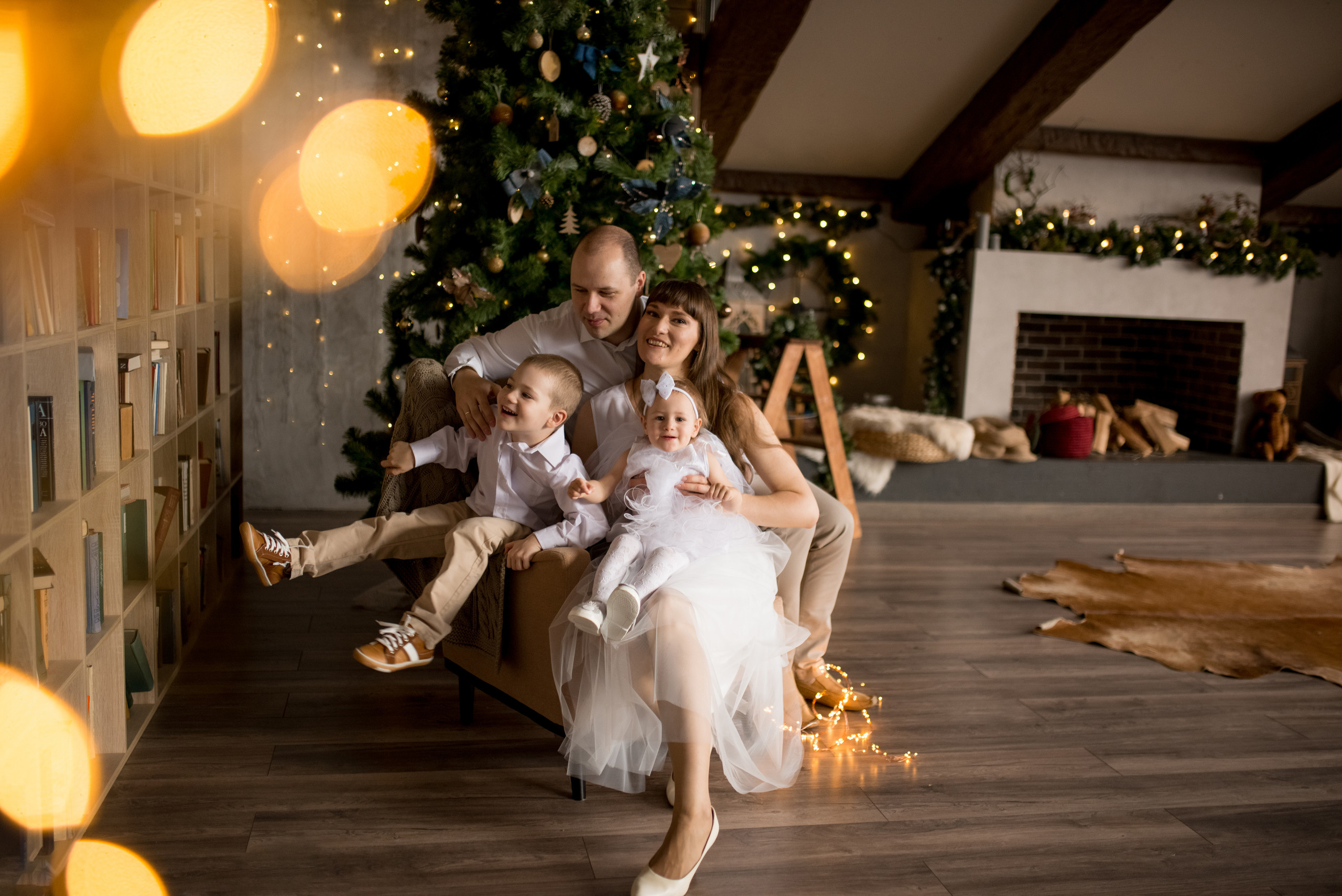Новогодняя съемка для Ксении, Алексея, Лёни и Анечки. Детский и семейный фотограф в Москве Ульяна Федорова