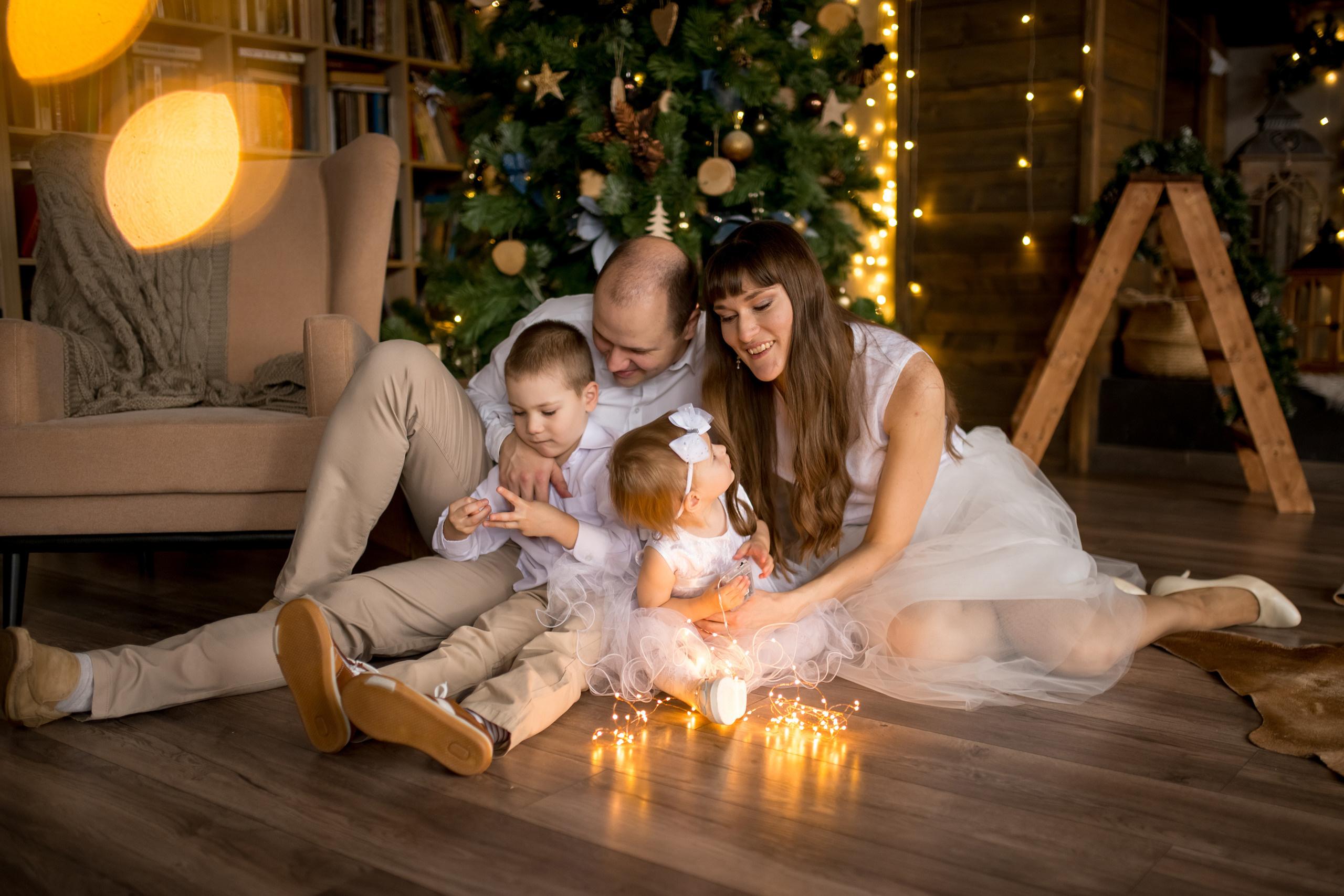 Новогодняя съемка для Ксении, Алексея, Лёни и Анечки. Детский и семейный фотограф в Москве Ульяна Федорова