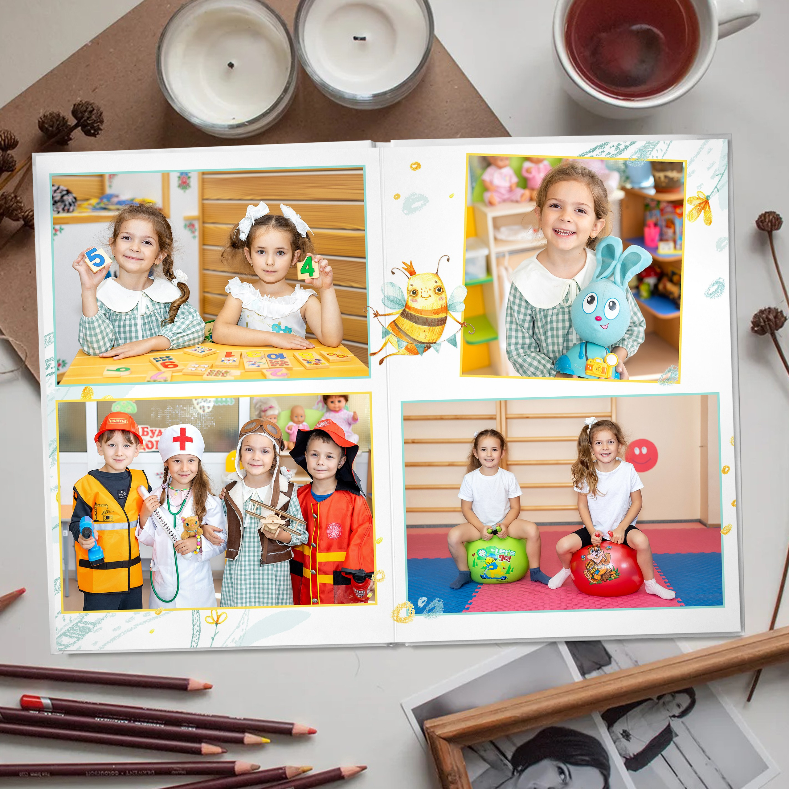 Акварельный дизайн «Пчёлки». Стильный выпускной альбом Владивосток фотограф Вероника Мигачева