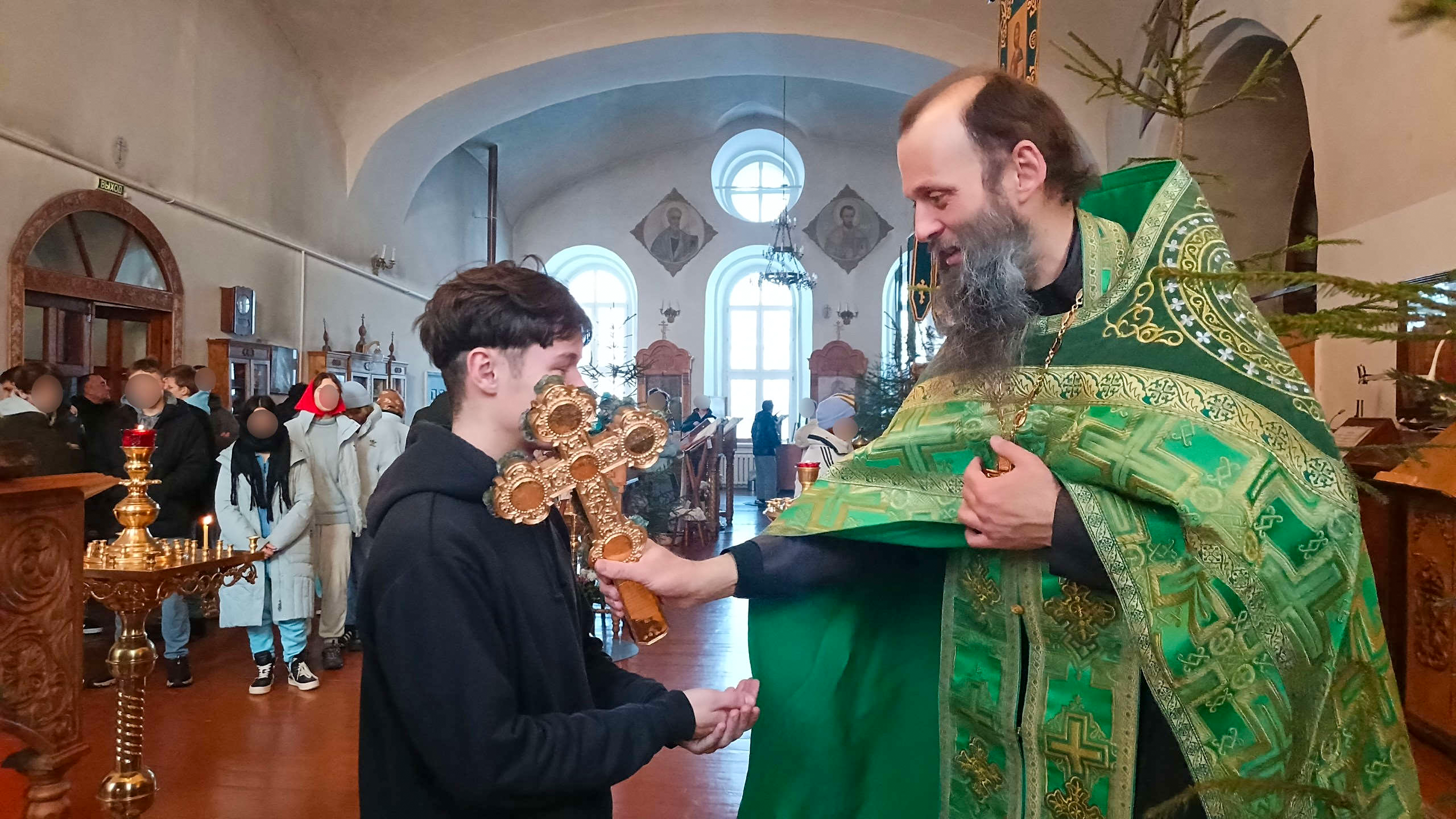 Встреча с реабилитантами в Свято-Никольском храме. Никольская Церковь 1740 г. Козельск