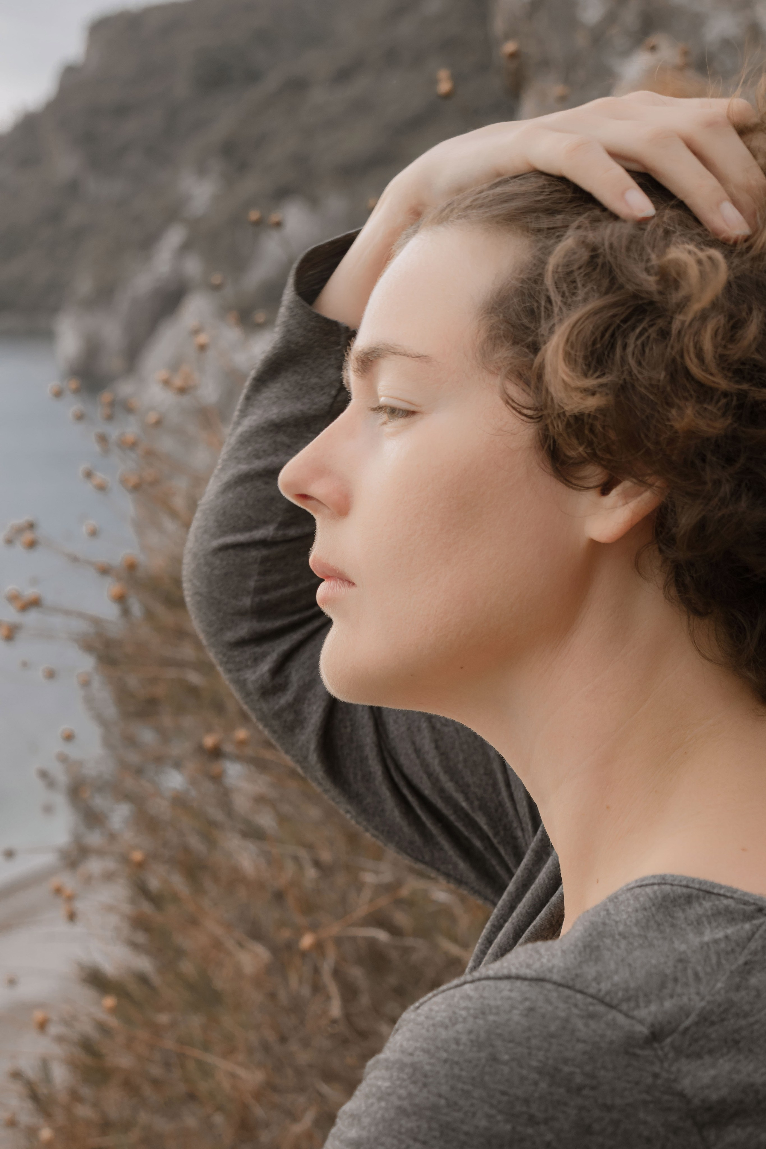 Elegant shooting in the mountains. Portrait photographer in Tivat Montenegro Katerina Kirsanova