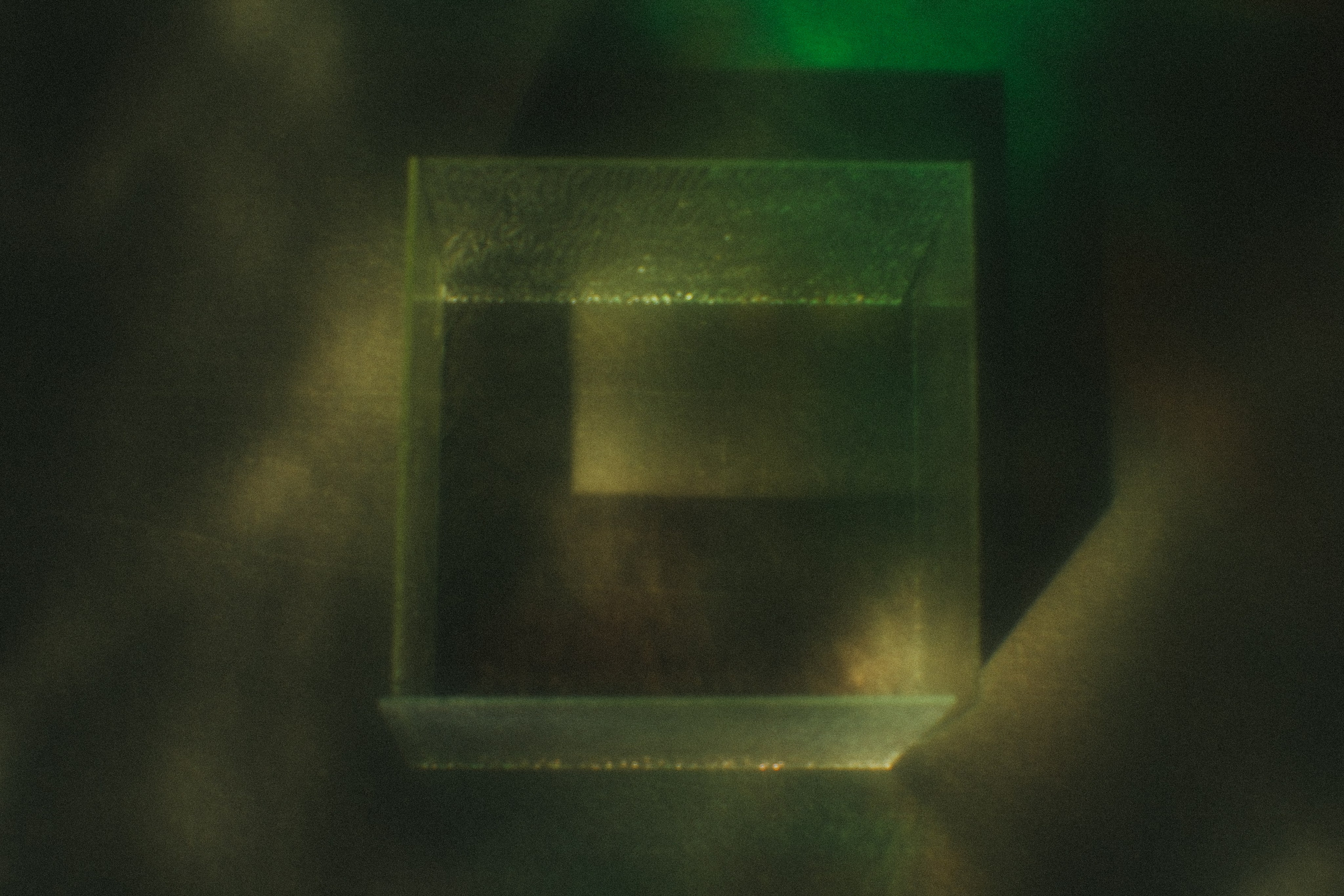 Из серии "Геометрия пустоты", 2026. Холст, стекло, свет.