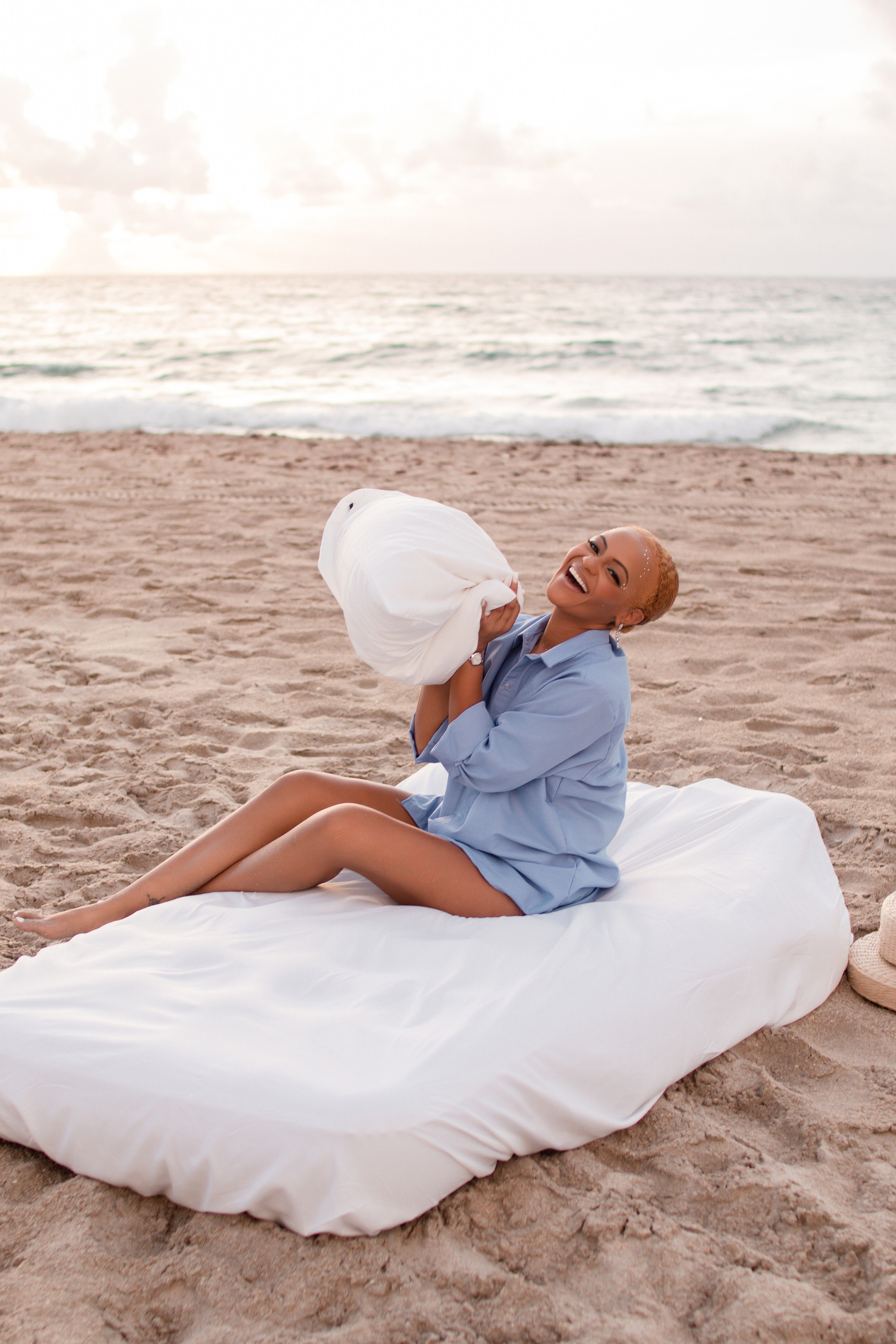 Photo session on the ocean at dawn. Delray Beach Photographer