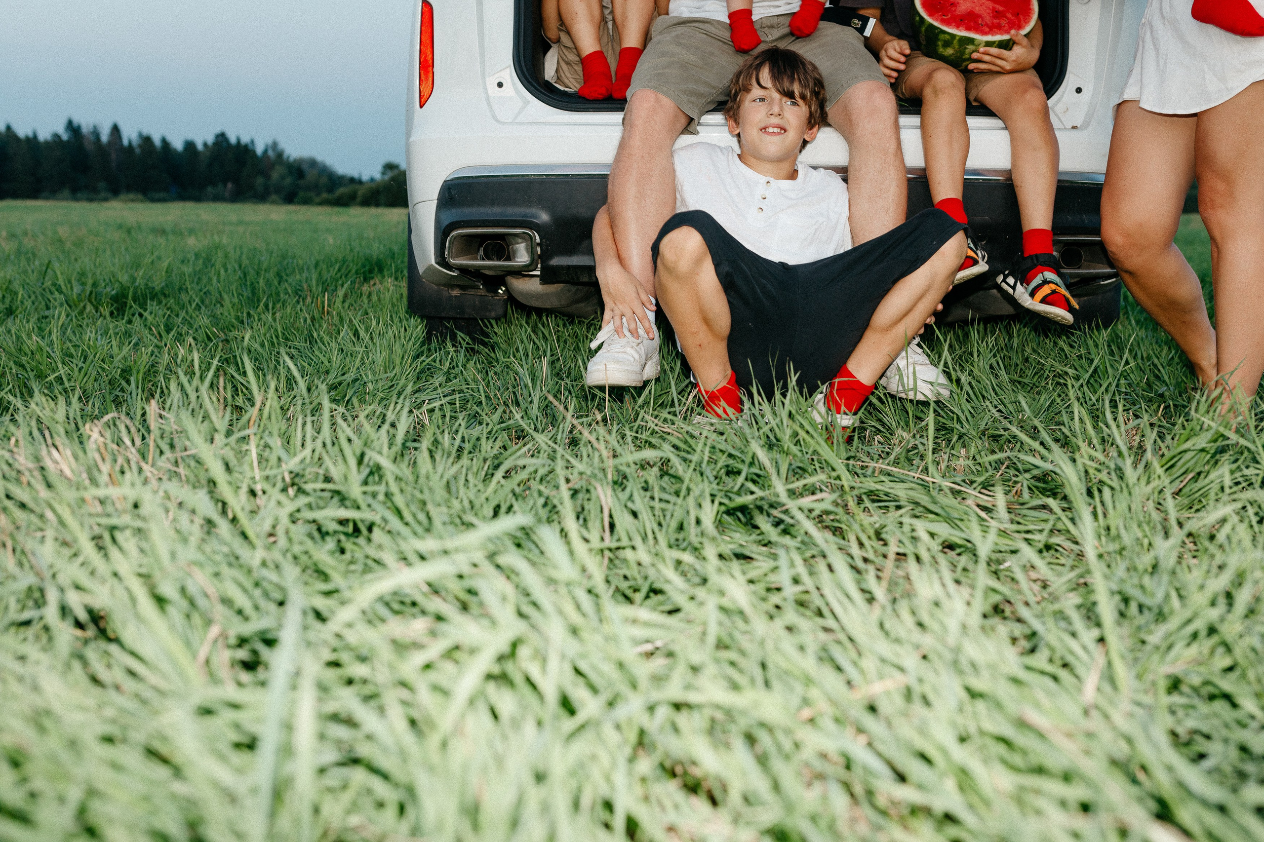 Фотосессия с красными мячами. Семейный фотограф Маша Тимофеева | Москва