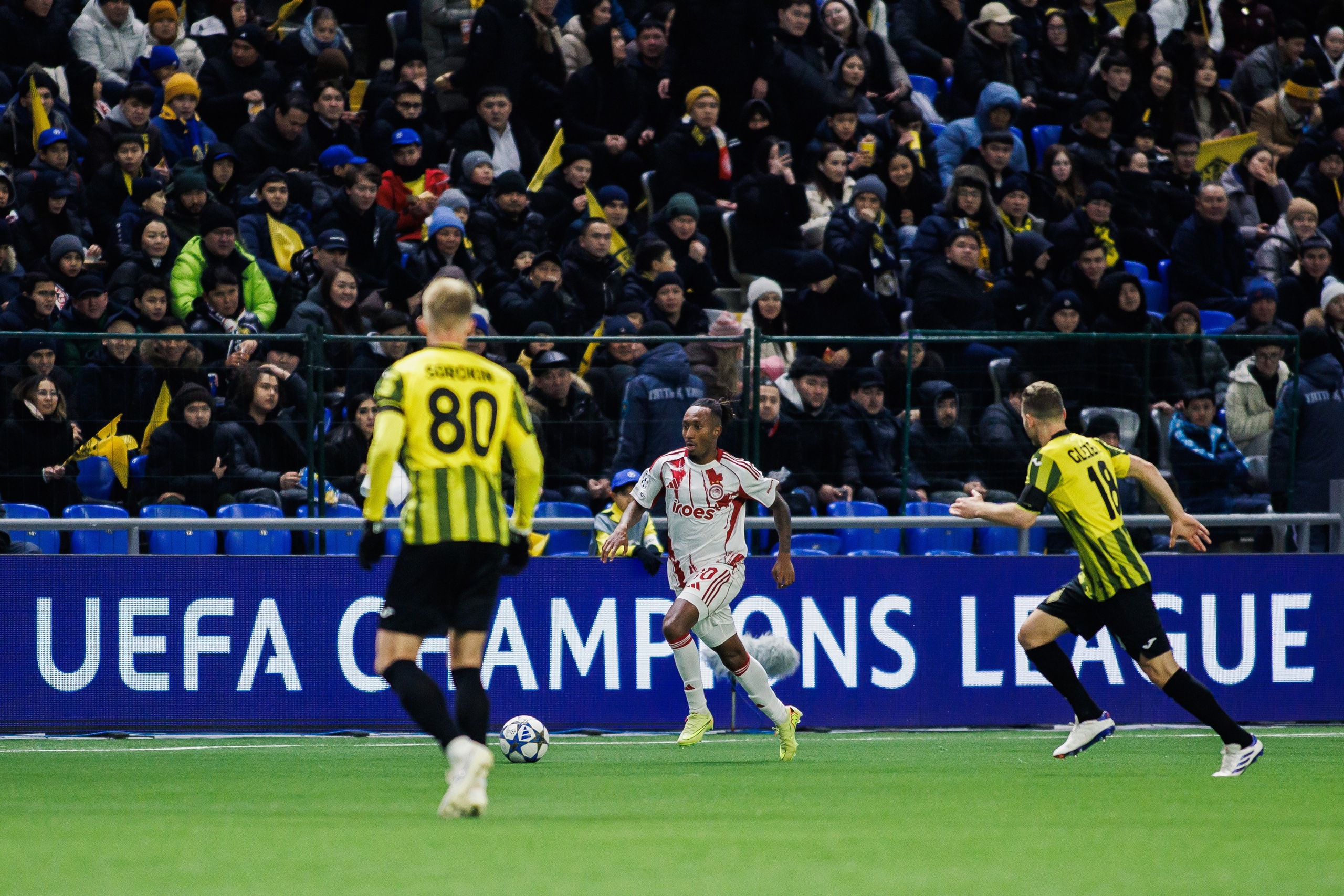 UEFA Champions League 25/26 Kairat — Olympiacos. Photographer Danil Aykin